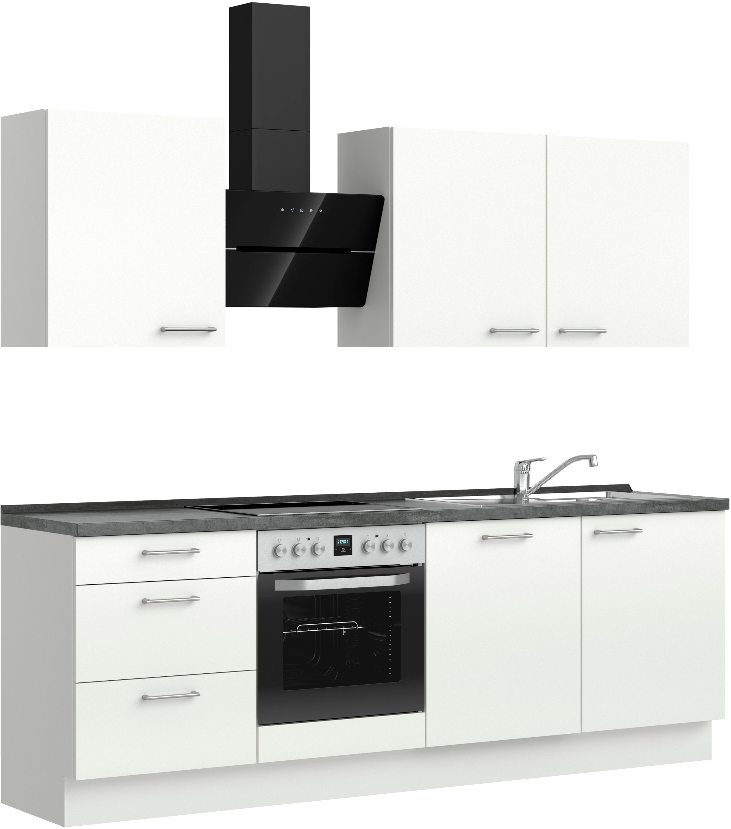 nobilia® Küchenzeile »"Laser II"«, vormontiert, Ausrichtung wählbar, Breite 240 cm, wahlw. mit E-Geräten