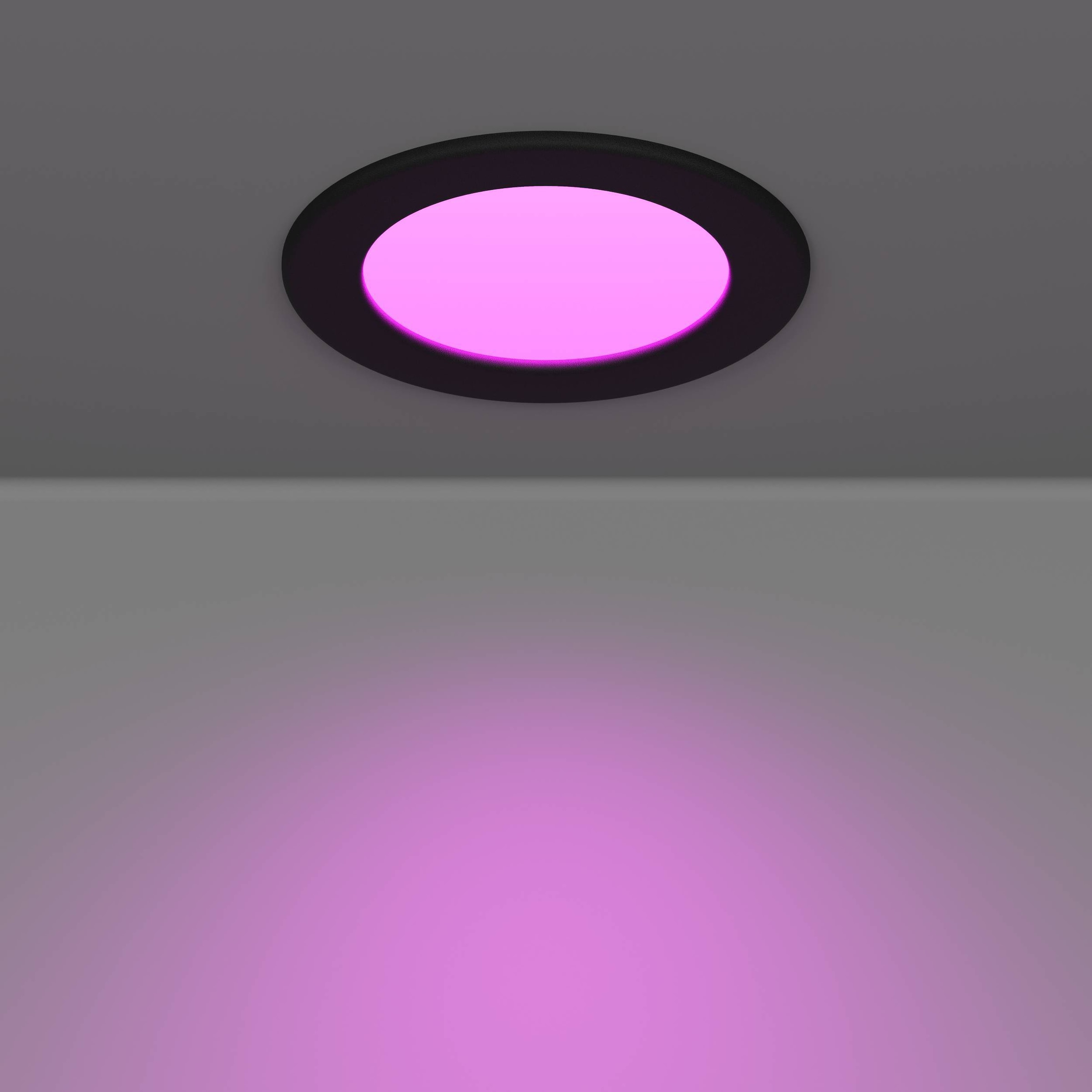 EGLO Einbauleuchte »Fueva 6-Z Deckenlampe, ZigBee, App und Sprachsteuerung, Badlampe, IP44« LED-Modul 1 Stk. Kaltweiß | RGB Einbauleuchte - Ø12 x ET40 cm - schwarz - 5W inkl.