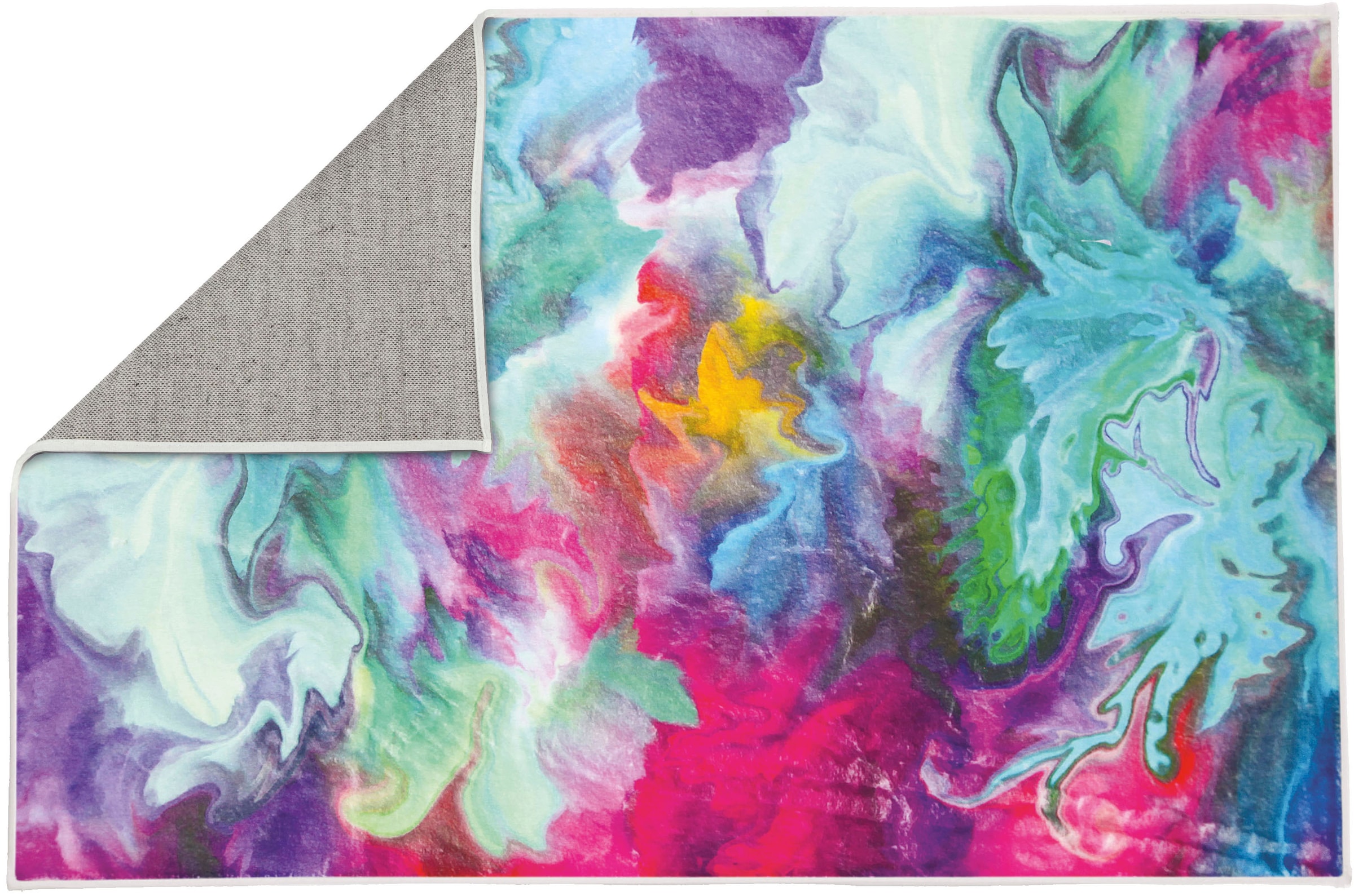 Kleine Wolke Badematte »Fusion«, rutschhemmend beschichtet, fußbodenheizungsgeeignet, Badteppich, bedruckt, modernes Design, kräftige Farben