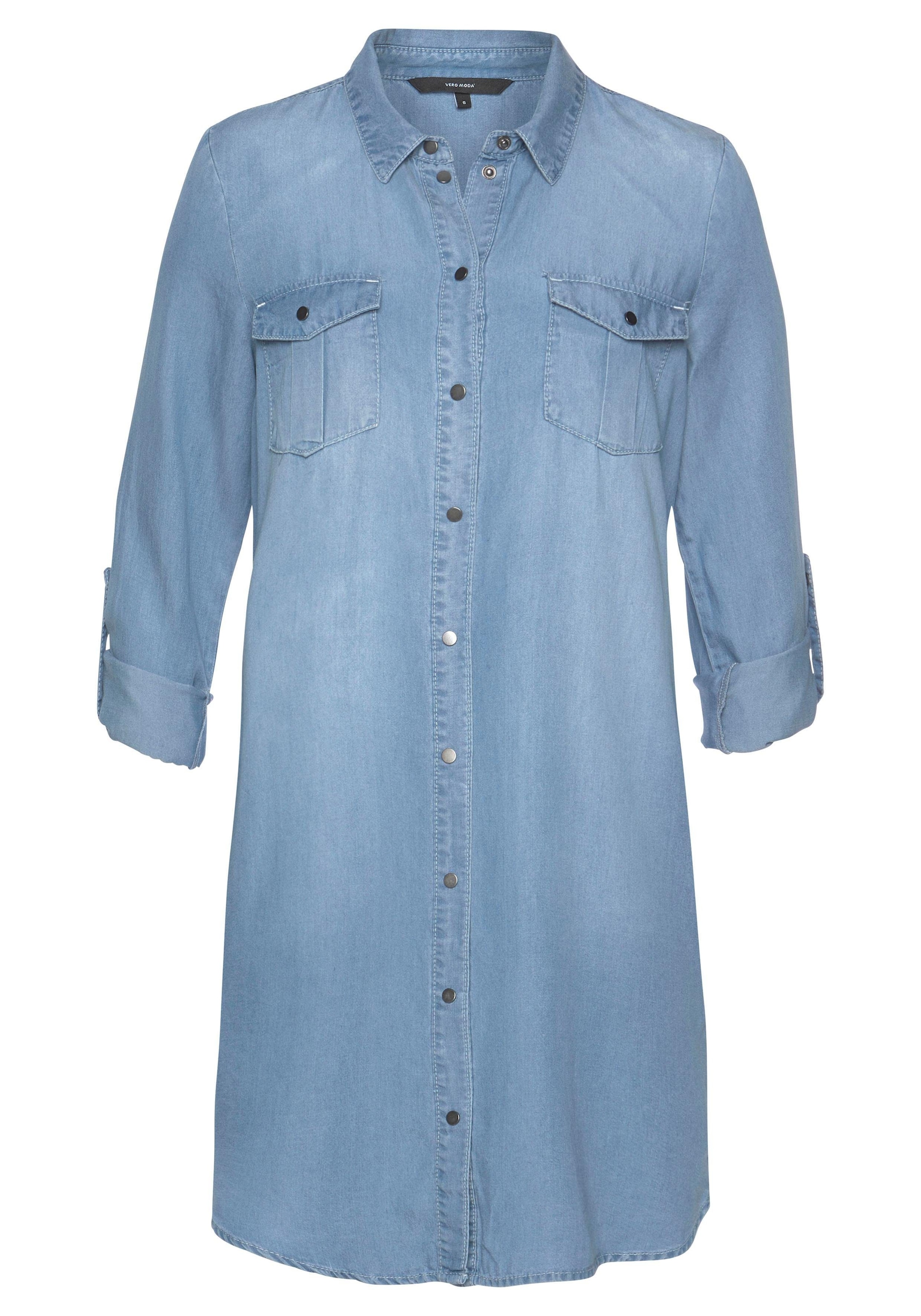 Vero Moda Jeanskleid »VMSILLA« Brusttaschen | Eingrifftaschen