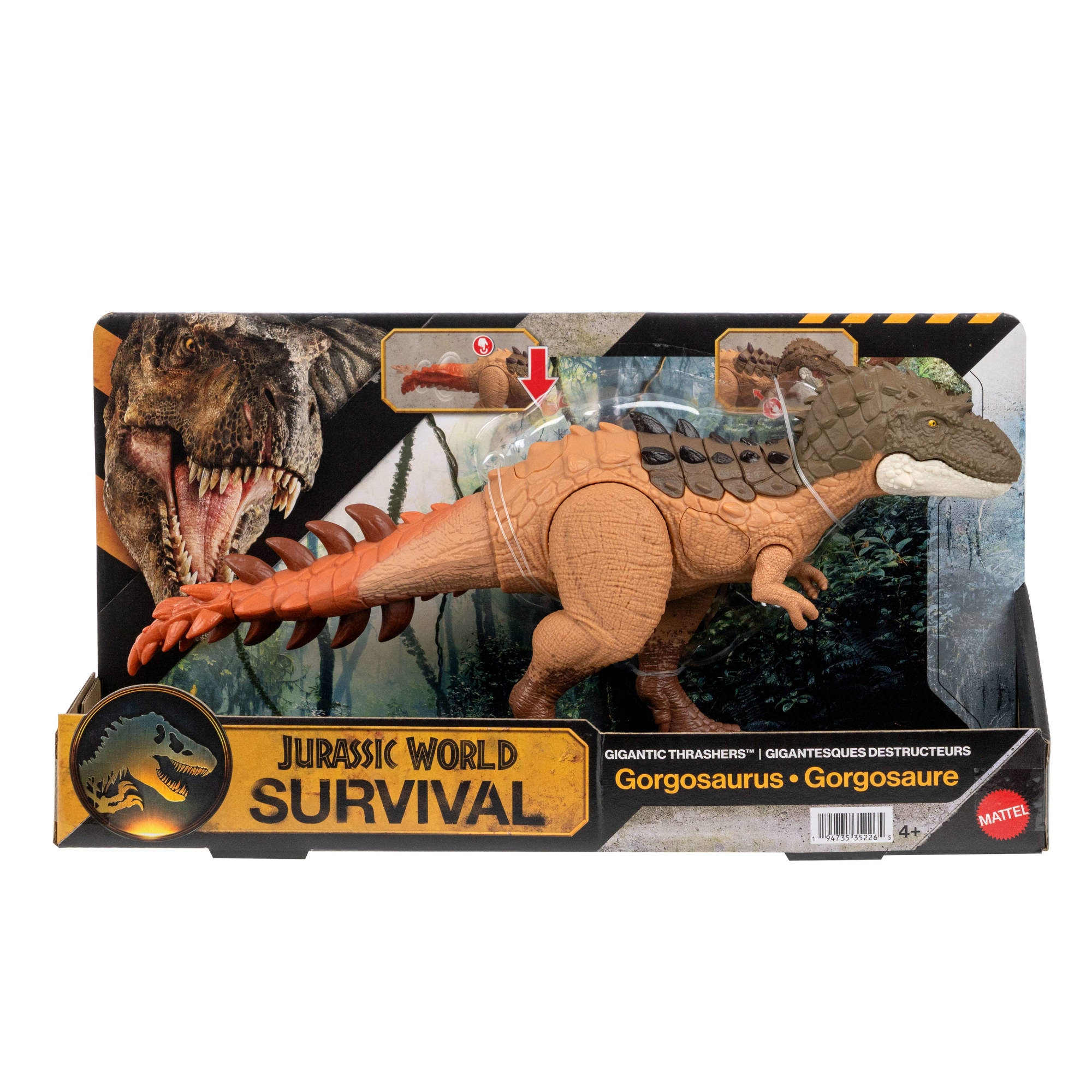 Mattel® Actionfigur »Jurassic World, Gigantic Thrashers - Gorgosaurus« mit Stampfattacke und Brüllgeräusch