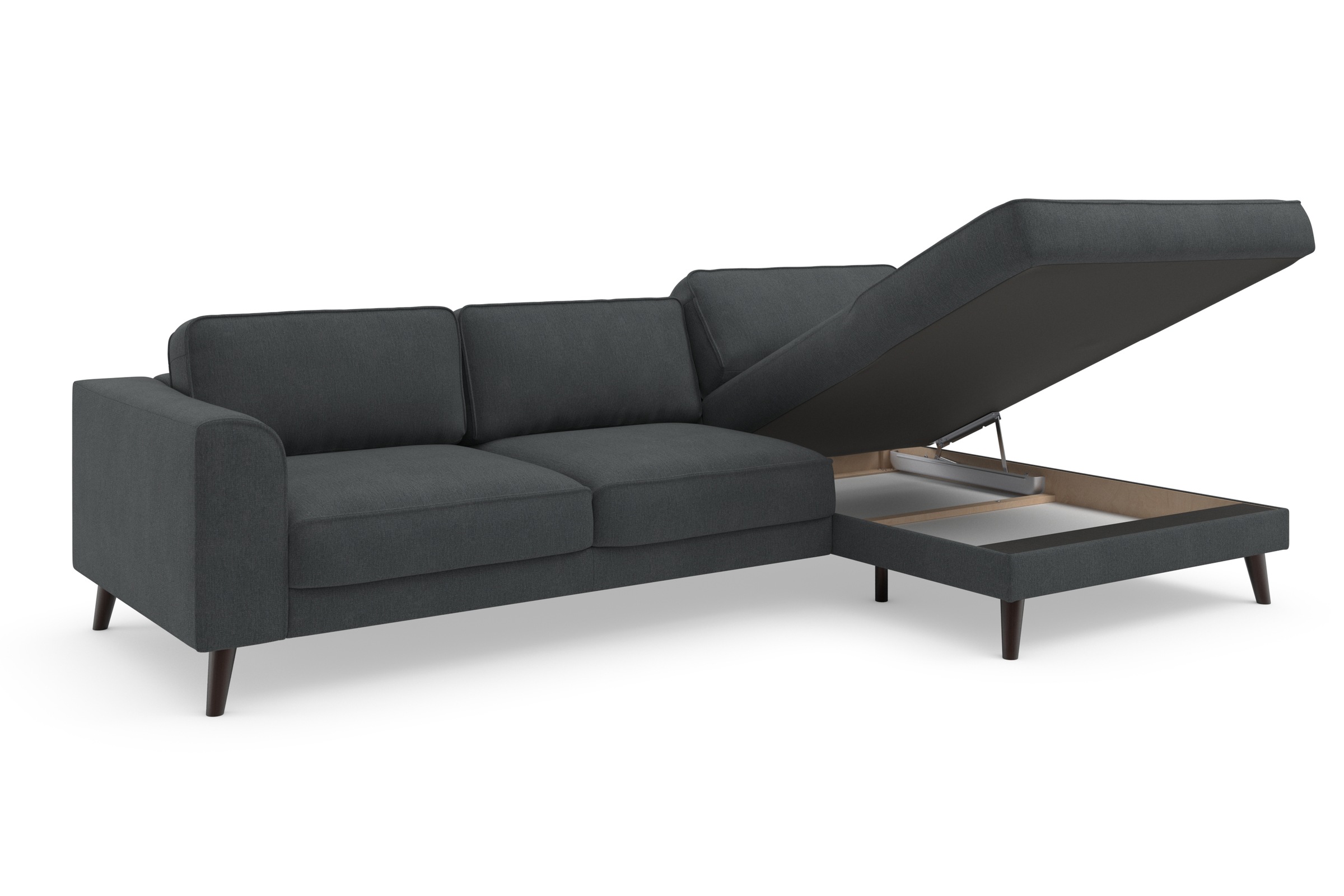 TRENDMANUFAKTUR Ecksofa »Lumber Jack, elegantes Designsofa, zeitlos modern, hoher Sitzkomfort«, wahlweise mit Bettfunktion u. Bettkasten, L-Form