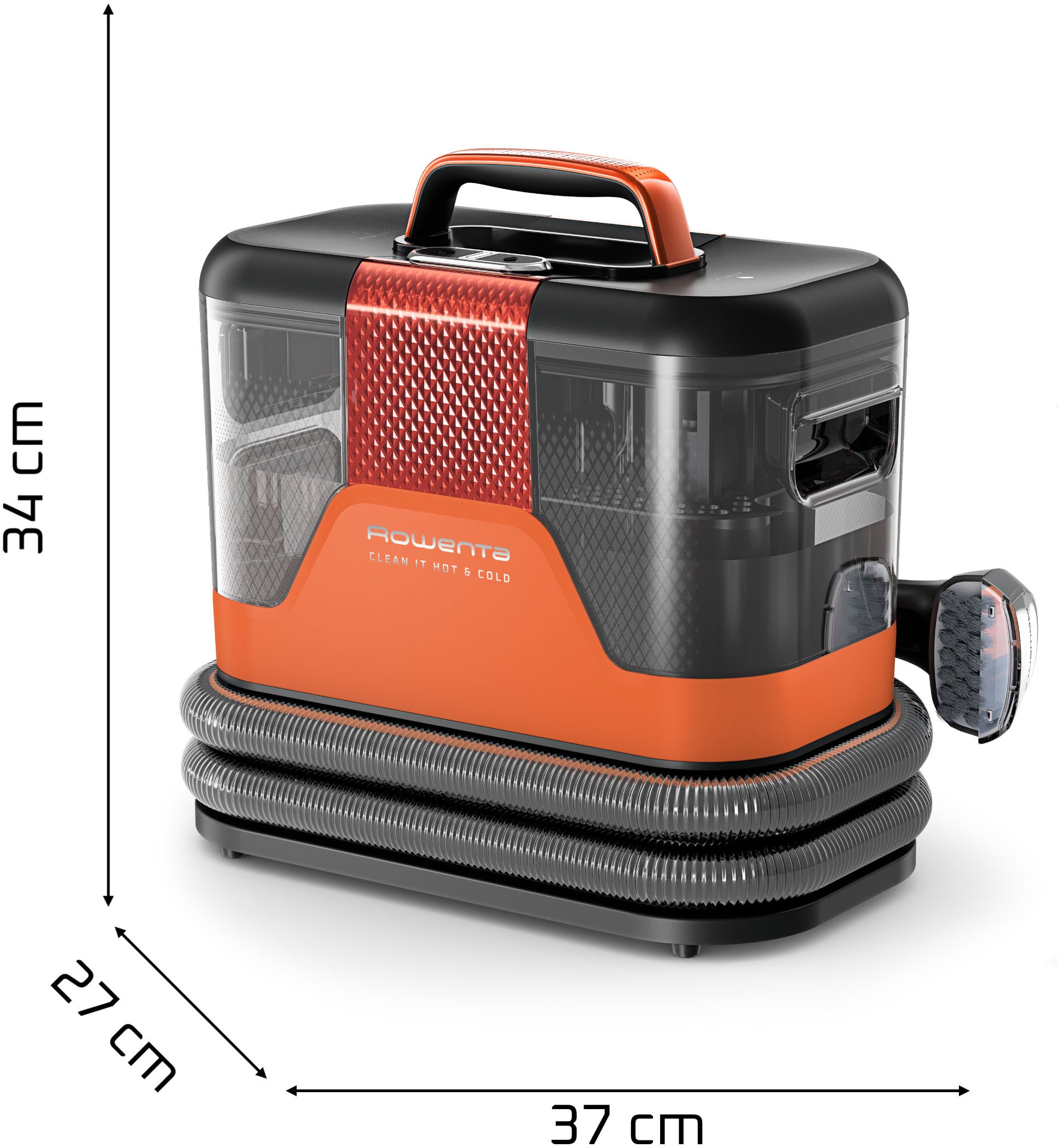 Rowenta Teppichreinigungsgerät »Fleckenentferner IN7011 Clean It Hot & Cold« PowerHeat 60 °C, 2,3 l/1,5 l Tanks, Auto‑Clean, rotierende ActivBrush