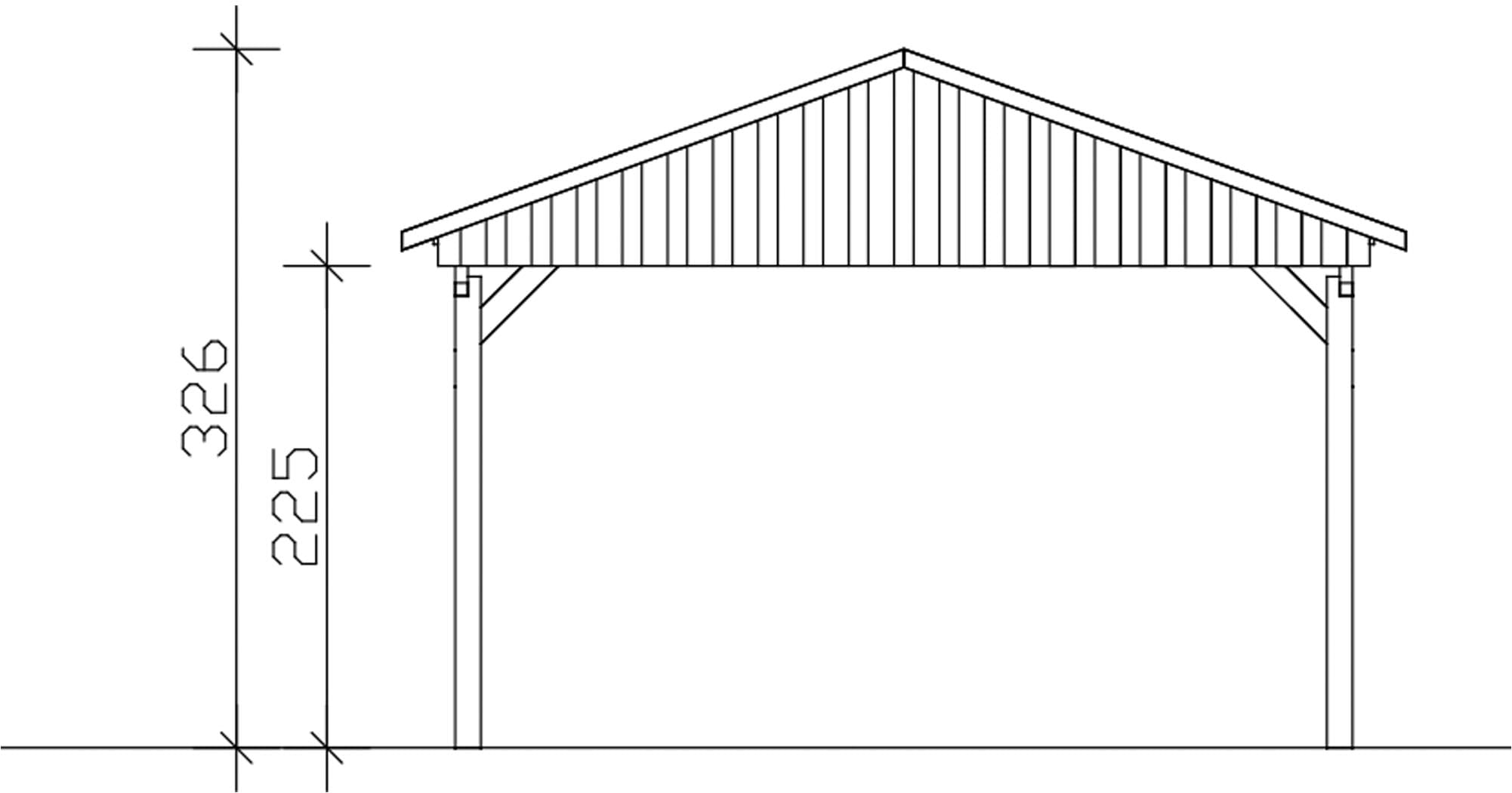 Skanholz Einzelcarport »Fichtelberg«, Holz, 379 cm, Anthrazit