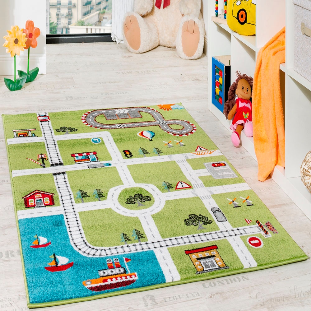 Paco Home Kinderteppich »ECE Straße 994«, rechteckig, 14 mm Höhe, Kurzflor, günstig online kaufen