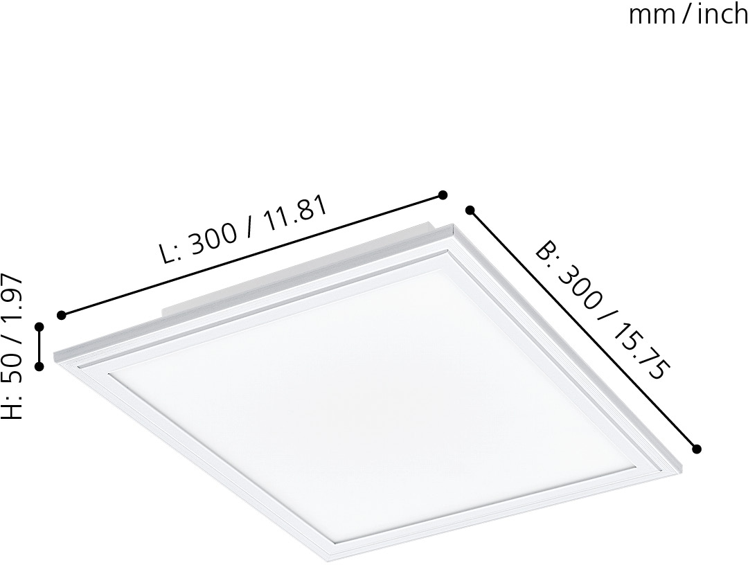 EGLO LED Panel RGB, LED auf flammig-flammig, bestellen Raten Weiß, dimmbar Deckenleuchte, 1 30cm, »SALOBRENA-C«, Deckenlampe Fernbedienung