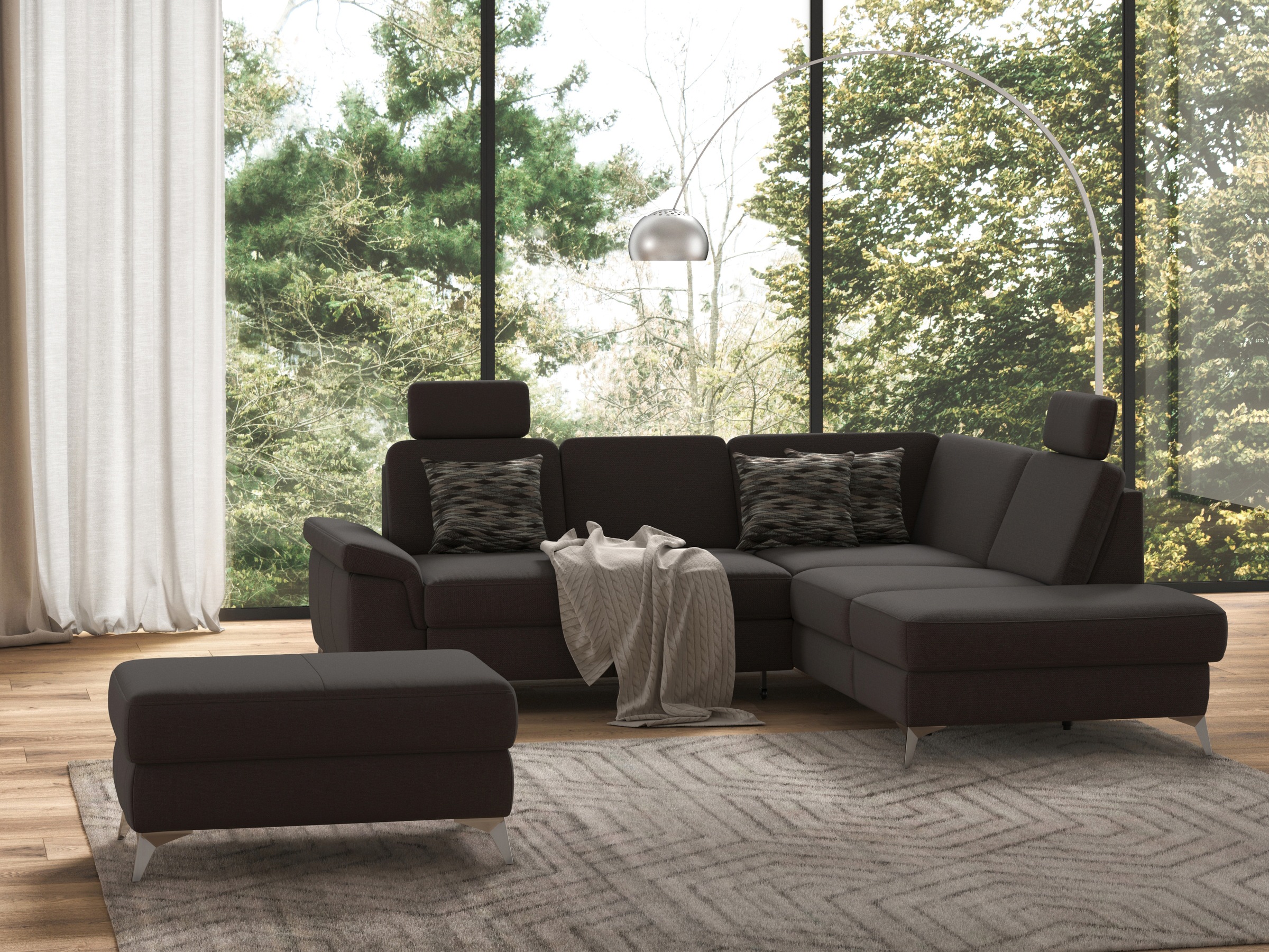 sit&more Ecksofa »Padua L-Form« inklusive Sitztiefenverstellung, Armteilfun günstig online kaufen