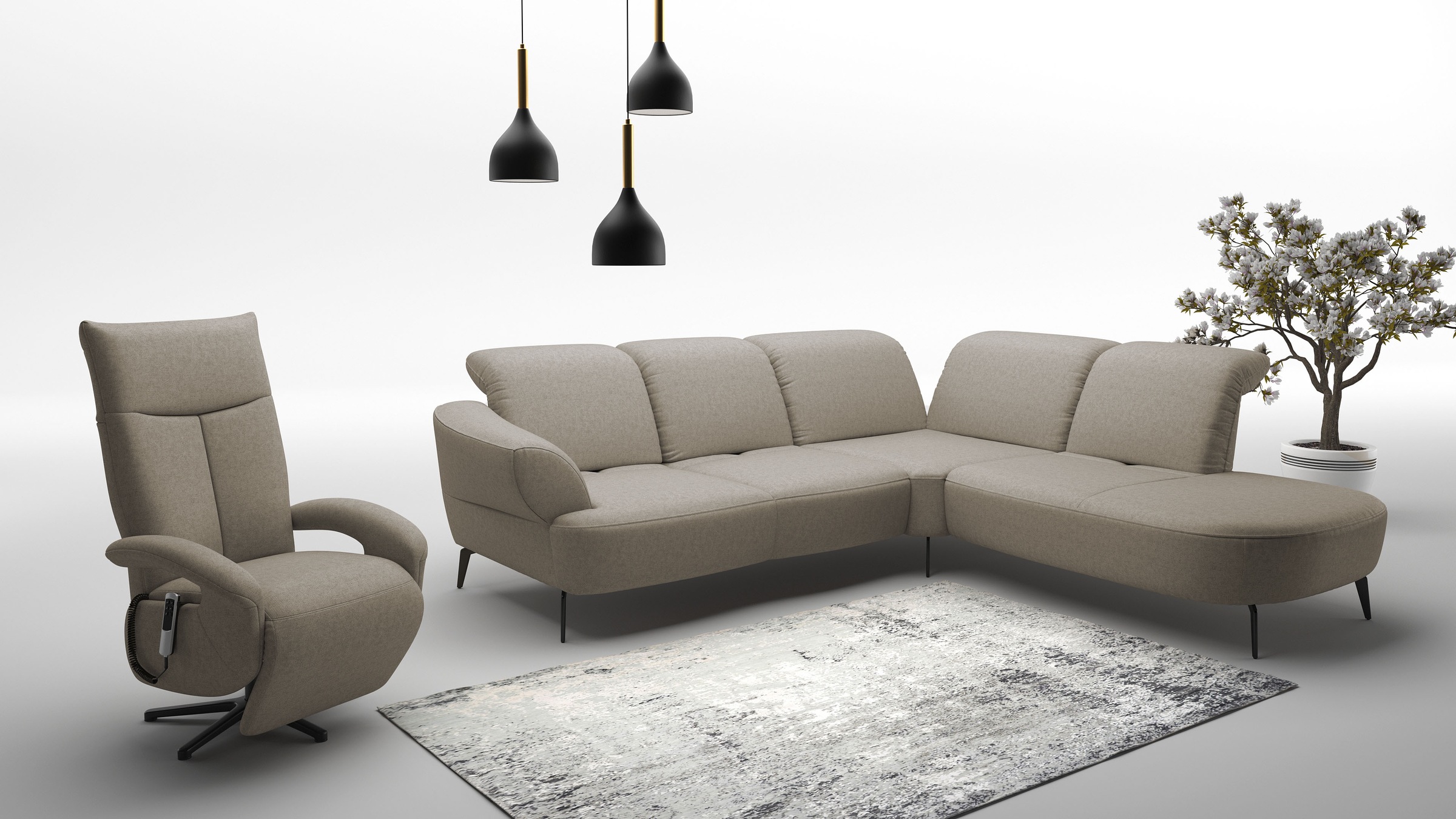 sit&more Ecksofa »Dance«, inkl.System Click&Seat und Sitztiefenverstellung