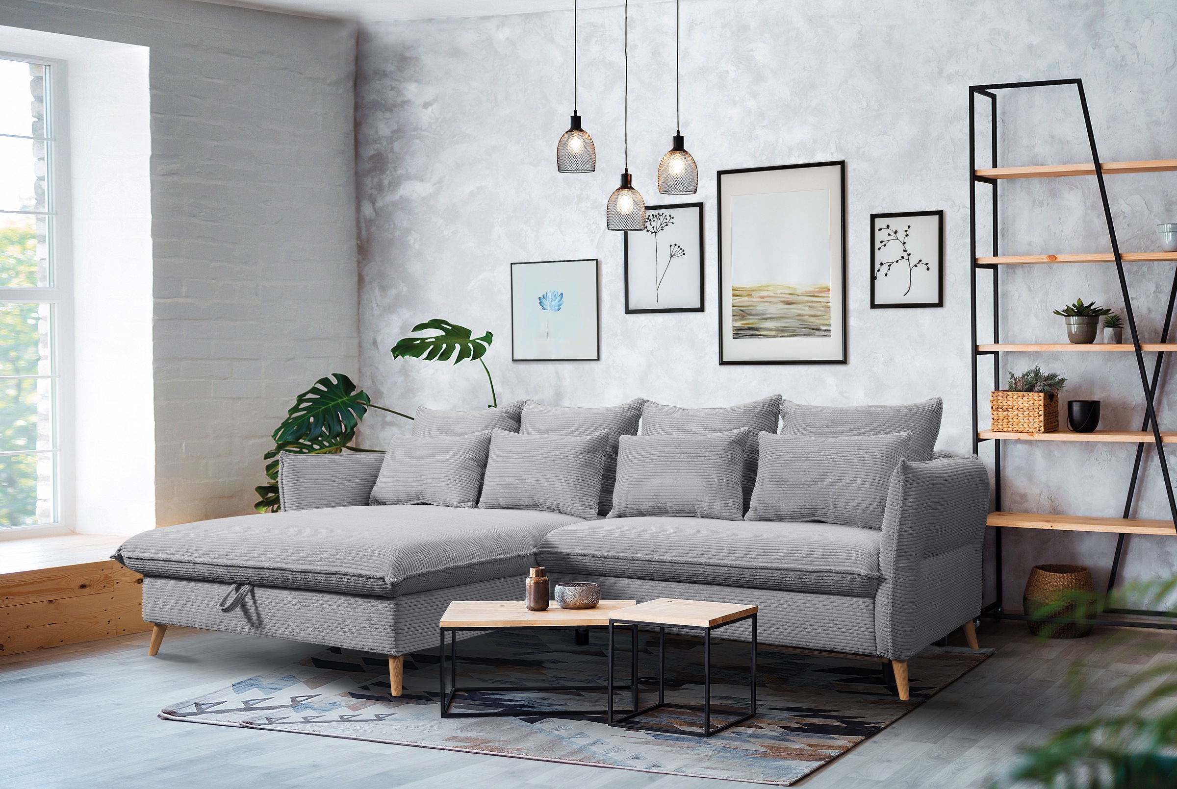 exxpo - sofa fashion Ecksofa »WALPY, elegant & modern, bequem, schmale Arml günstig online kaufen