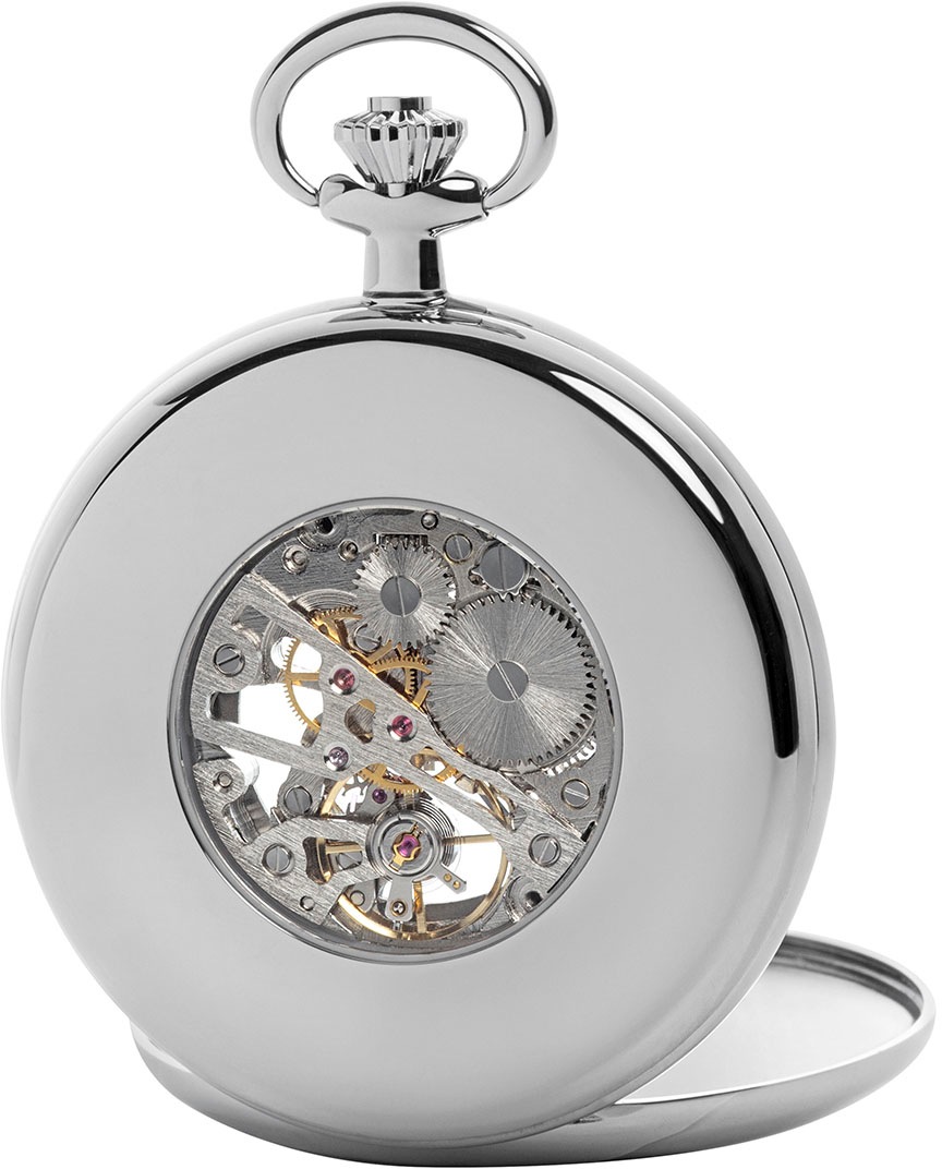 Regent Taschenuhr »P769«, (Set, 2 tlg., mit Kette), Herrenuhr, Handaufzug, Acrylglas