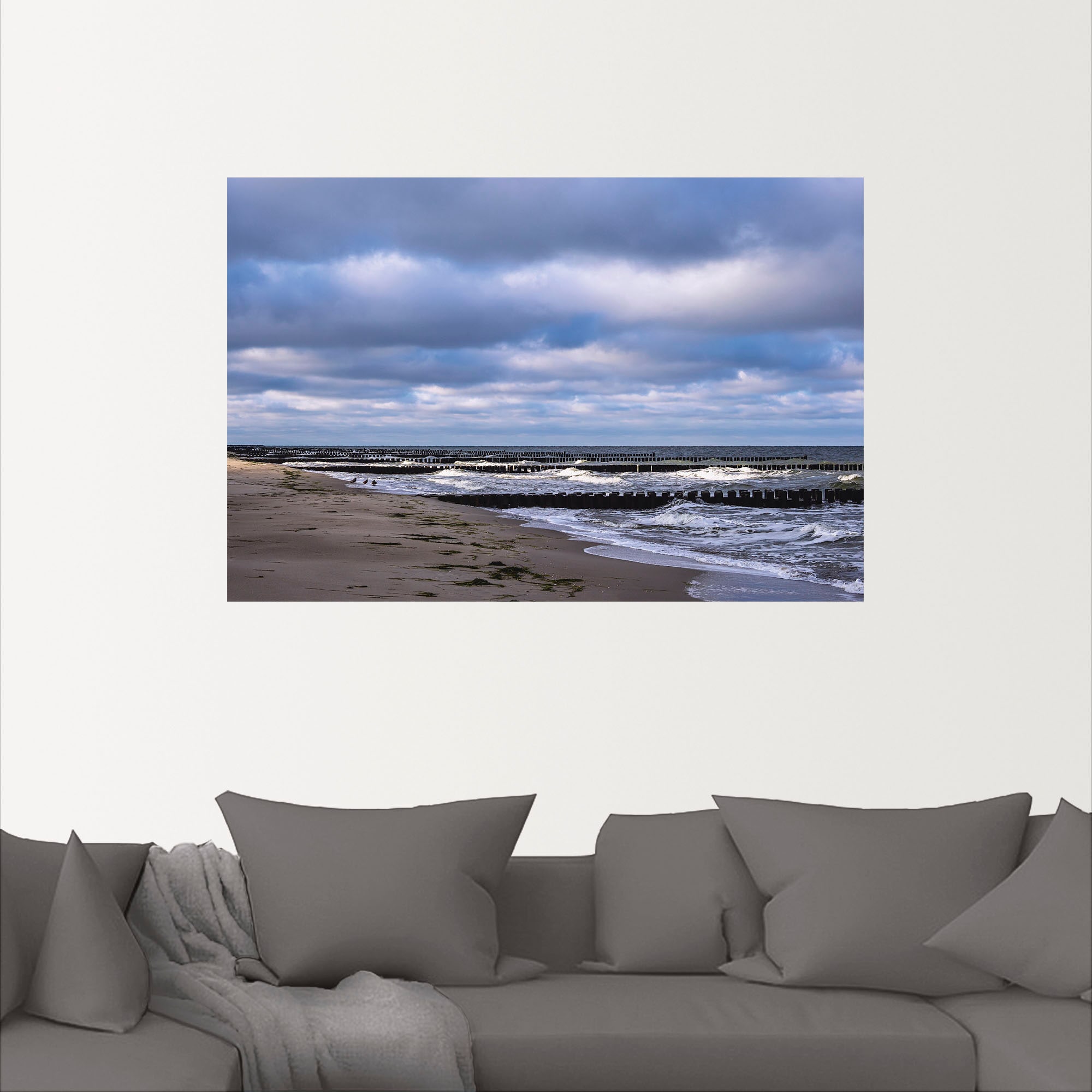 Artland Wandbild »Buhnen an Ostsee auf dem Fischland-Darß«, Küstenbilder, (1 St.), als Alubild, Leinwandbild, Wandaufkleber oder Poster in versch. Größen