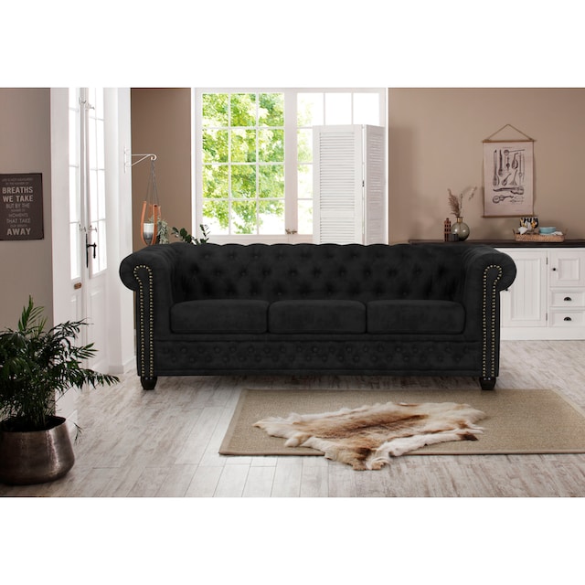 Home affaire Chesterfield-Sofa »Rysum«, Chesterfield-Optik, in 2  Bezugsqualitäten, 2 Ausf. schnell lieferbar online kaufen