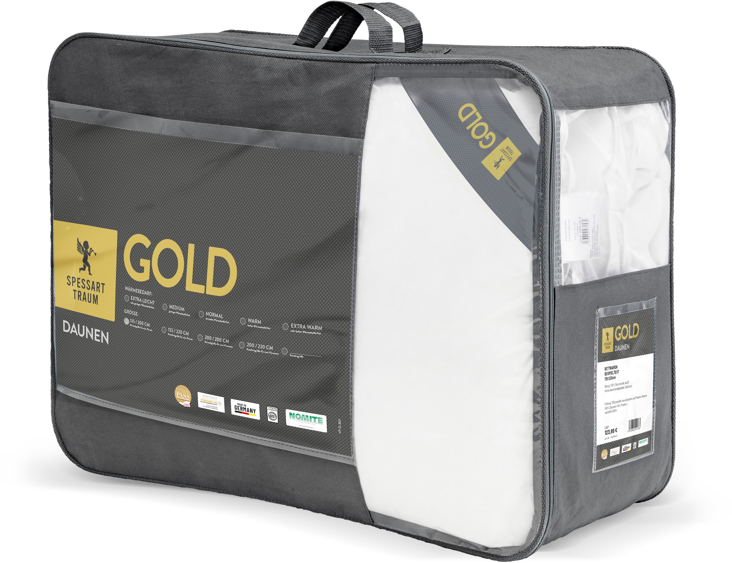 SPESSARTTRAUM Gänsedaunenbettdecke »Gold« extraleicht Füllung 100Gaensedaunen 1 Stk. tlg. hergestellt in Deutschland, allergikerfreundlich
