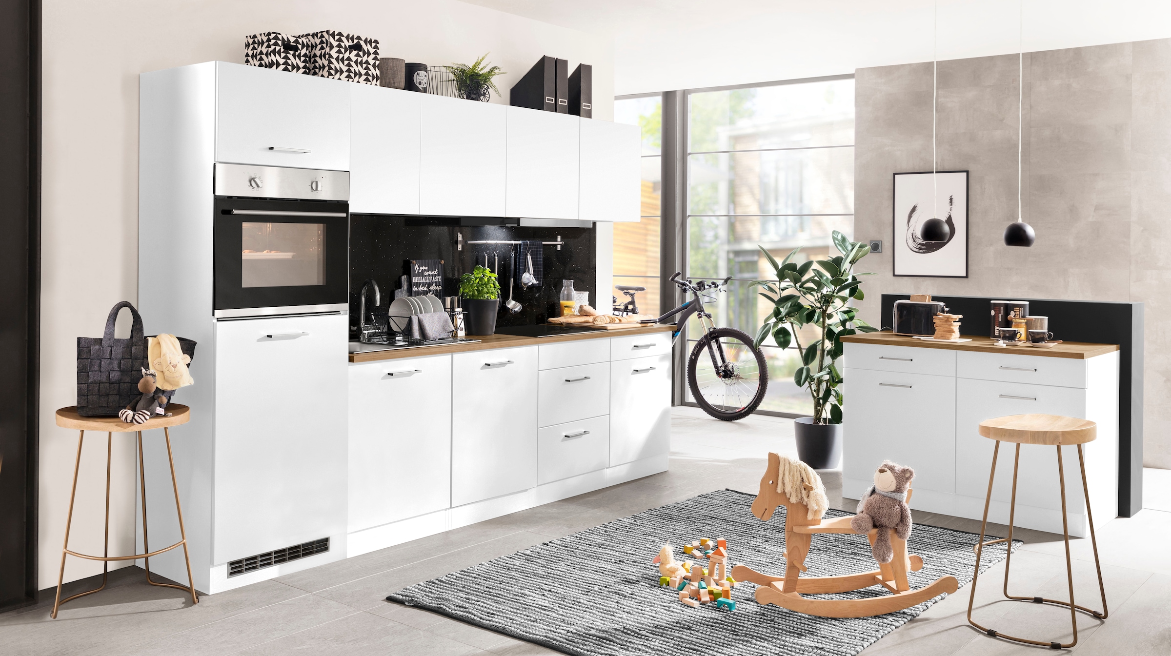 KOCHSTATION Küchenzeile »KS-Kehl«, mit E-Geräten, Breite 300 cm, inkl. Kühl günstig online kaufen