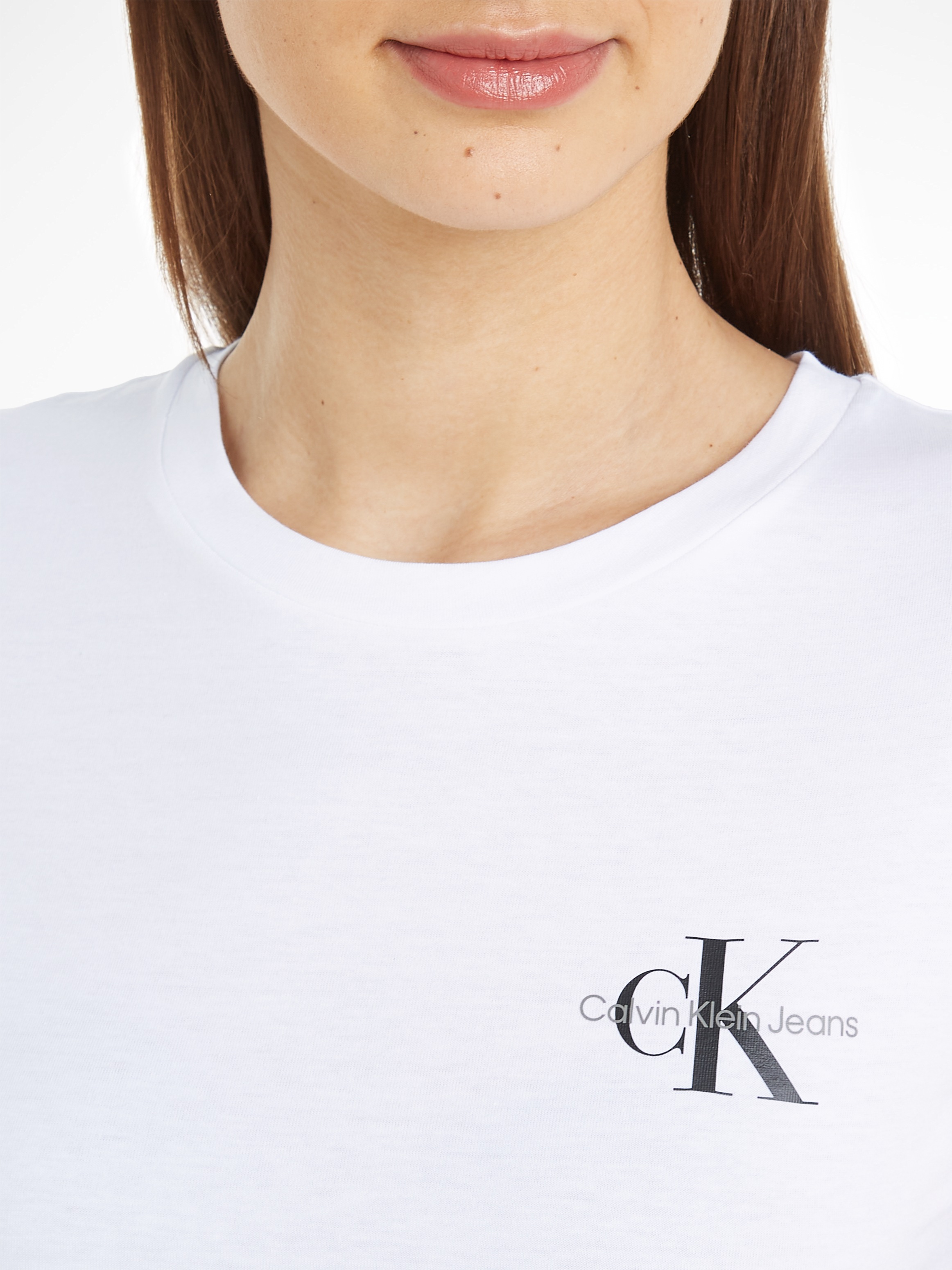 Calvin Klein Jeans Rundhalsshirt »2-PACK MONOLOGO SLIM TEE«, (Packung, 2 tlg., 2er-Pack), mit Calvin Klein Jeans Logoprint auf der Brust