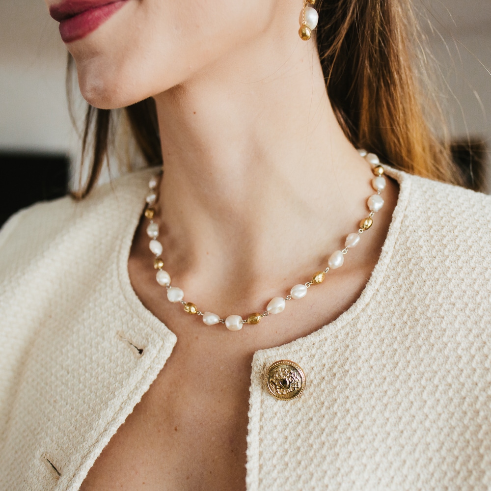 Julie Julsen Collierkettchen »925/- Sterling Silber vergoldet Süßwasserperlen«