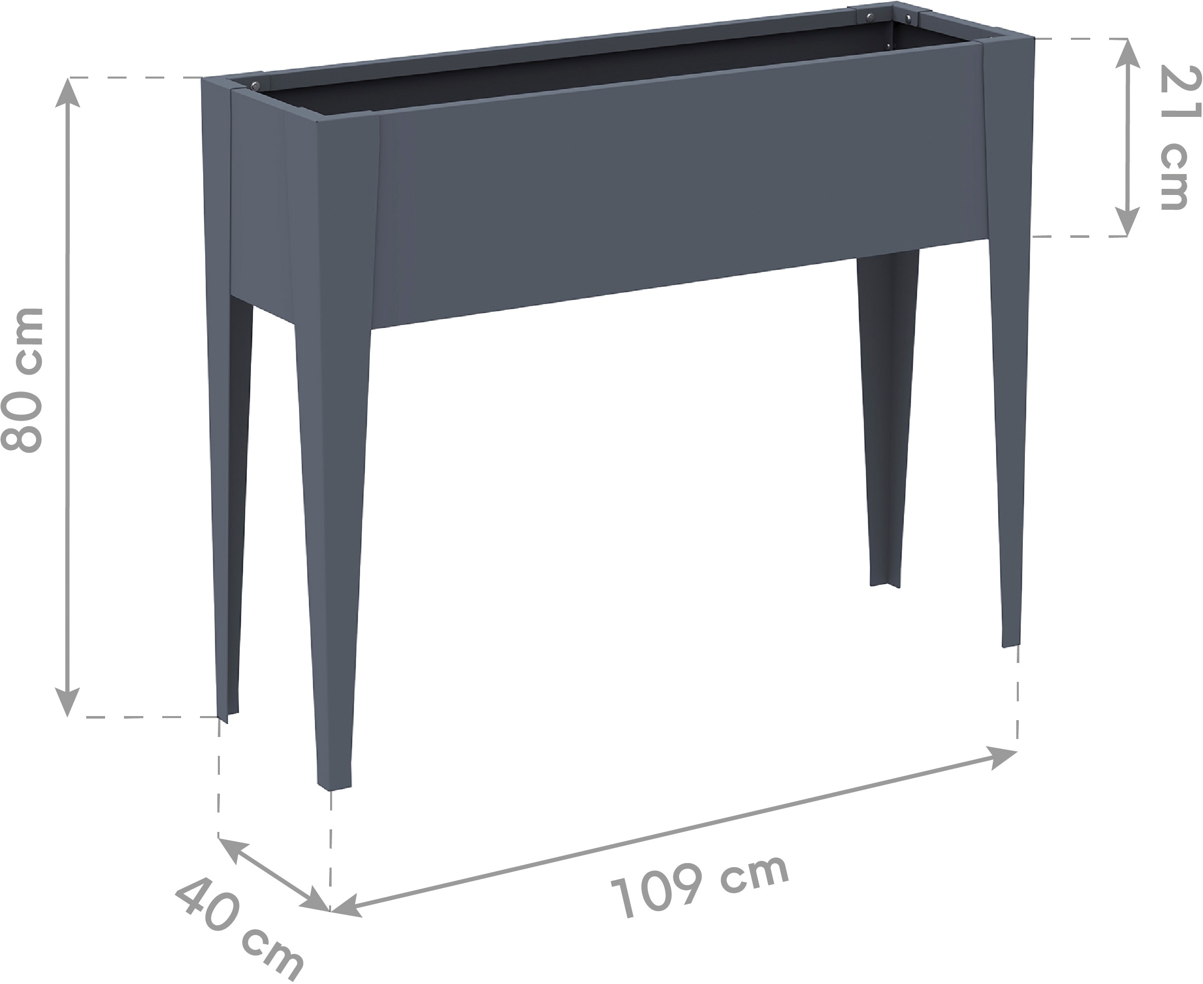 WESTMANN Hochbeet »Vendura L Anthrazit« Ideal bei kleinen Stellflächen