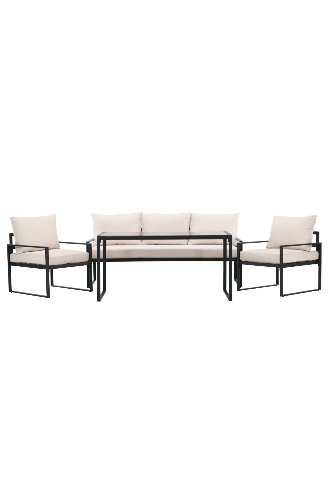 Venture Home Gartenlounge-Set »Catania, großzügiges Outdoor-Set für hohen Sitzkomfort« 4 tlg. Loungemöbel mit Stoffbezug, angenehm, weich