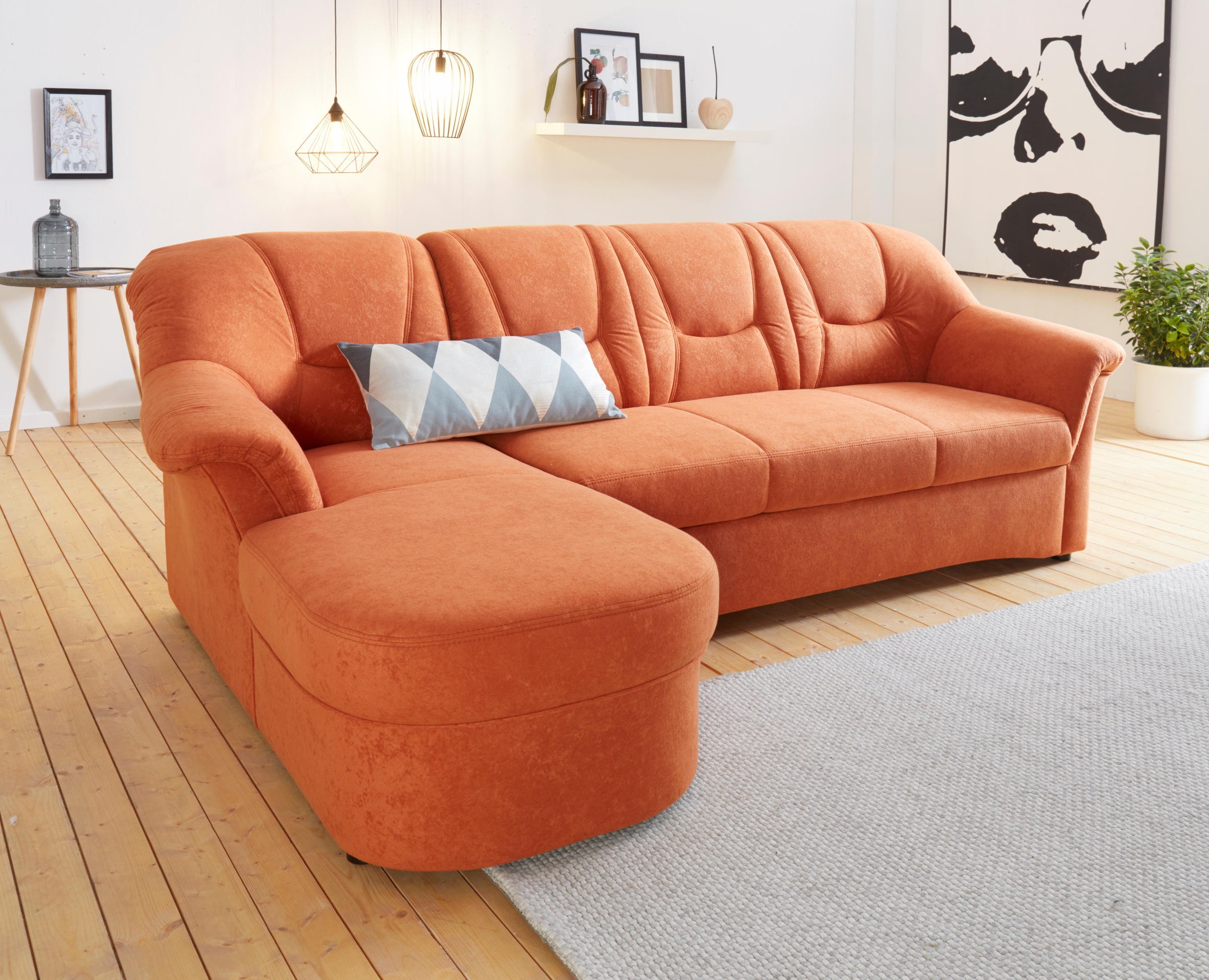 DOMO collection Ecksofa »Sarafina zeitlos und komfortabel, optional mit Federkern, L-Form«, wahlweise mit Bettfunktion