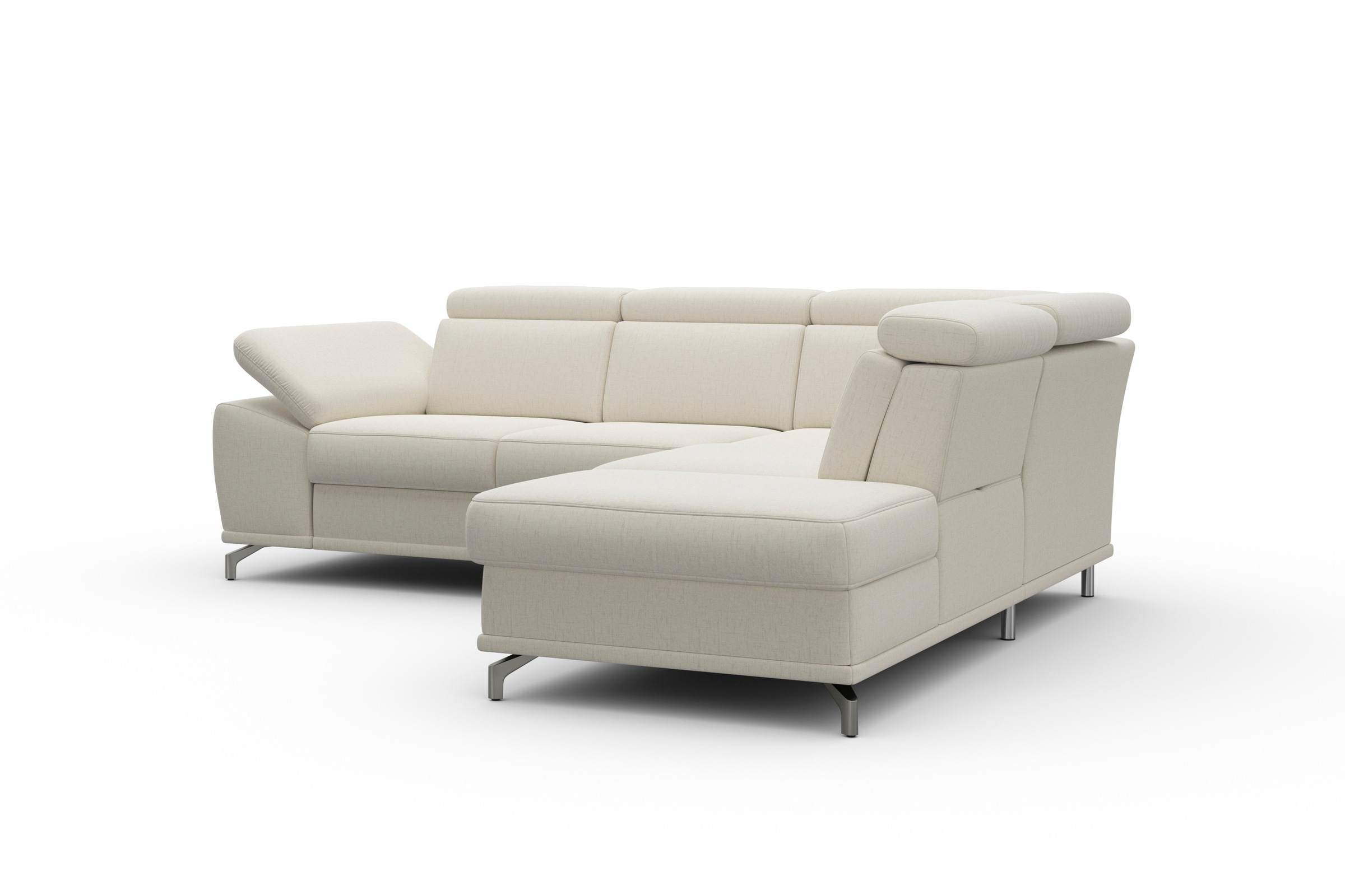 sit&more Ecksofa »Cabrio L-Form, mit Sitztiefenverstellung, Arm- und Kopfteilverstellung«, 3 Nierenkissen, Federkern, optional Bettfunktion und Stauraum