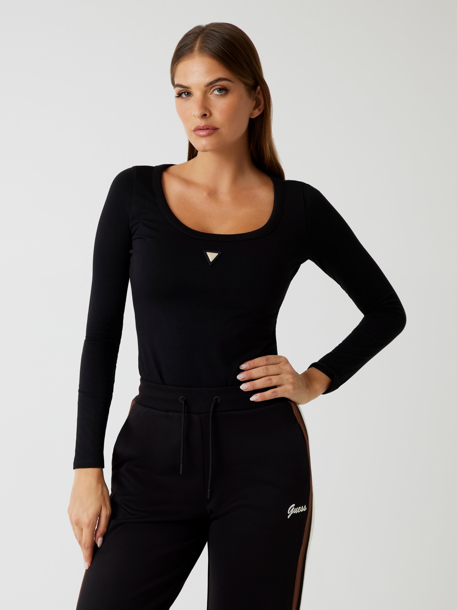 Guess Langarmbody »COLETTE LS BODYSUIT« in Stretch-Qualität, Druckknöpfe
