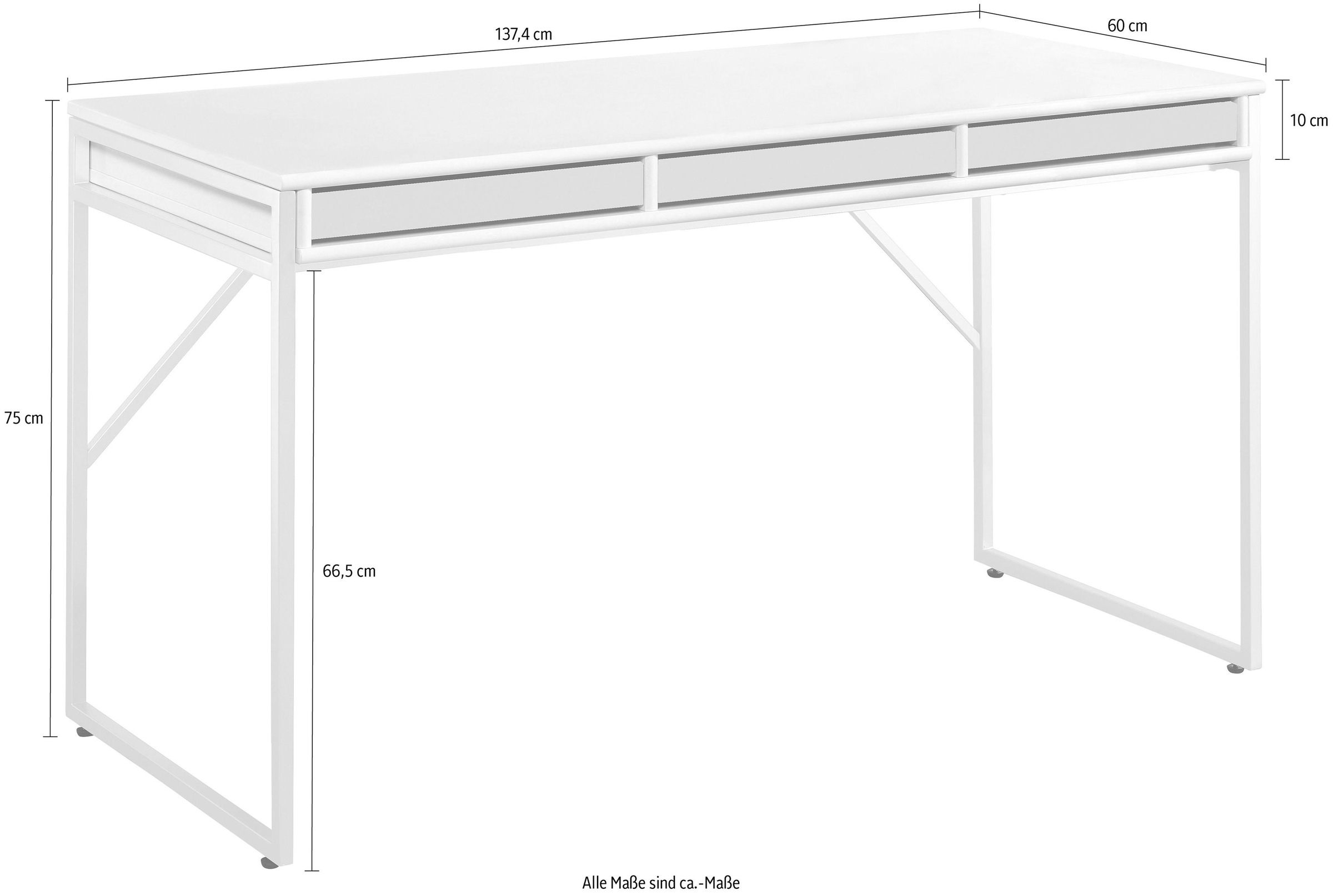 Hammel Furniture Schreibtisch »Mistral Bürotisch, Arbeitstisch, Tisch, Computertisch«, mit Gestell, B: 137,4 cm, Designmöbel