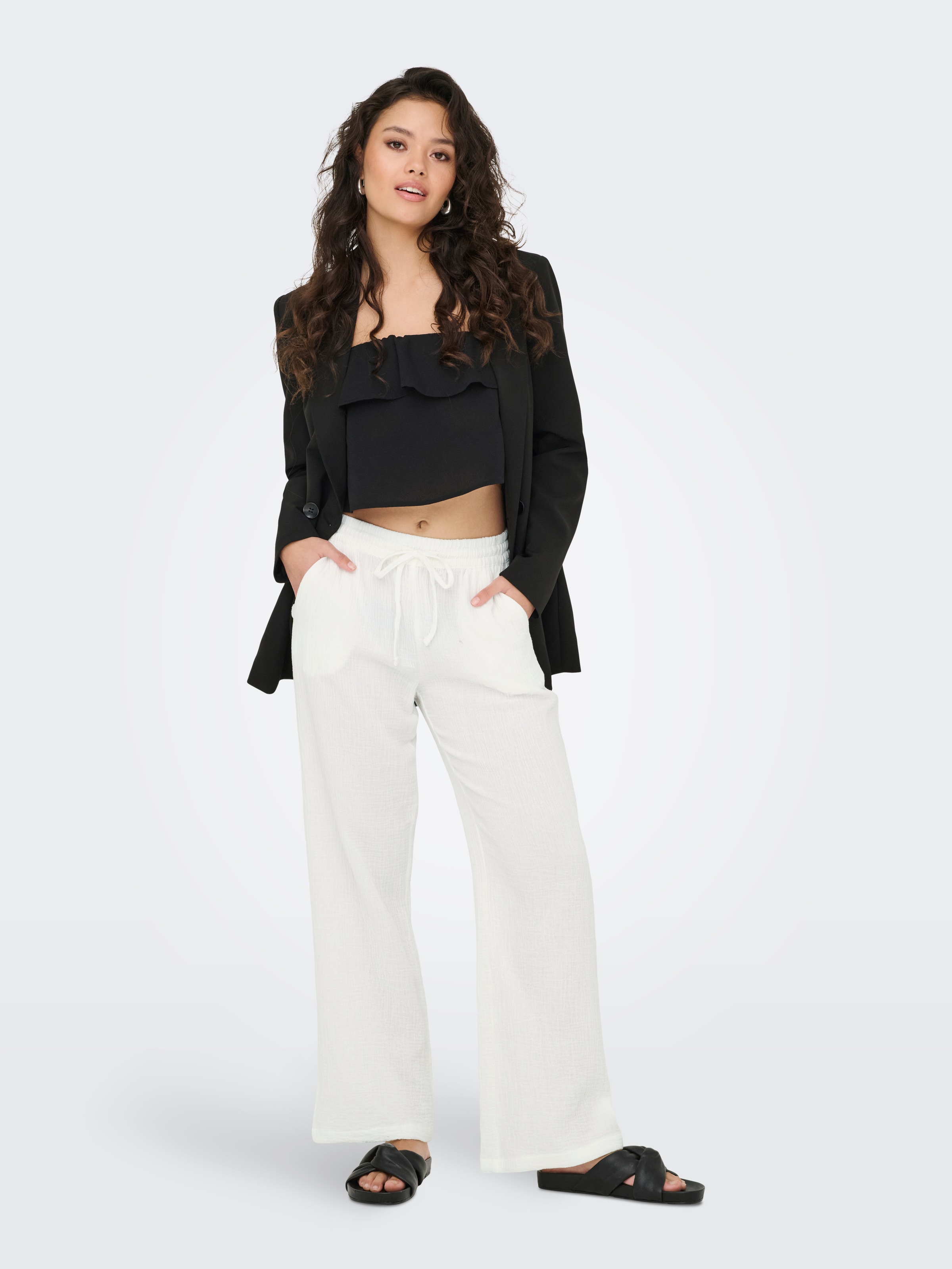 JDY Schlupfhose »JDYTHEIS LIFE WIDE PANT WVN NOOS«, Sommerhose, aus Musselin