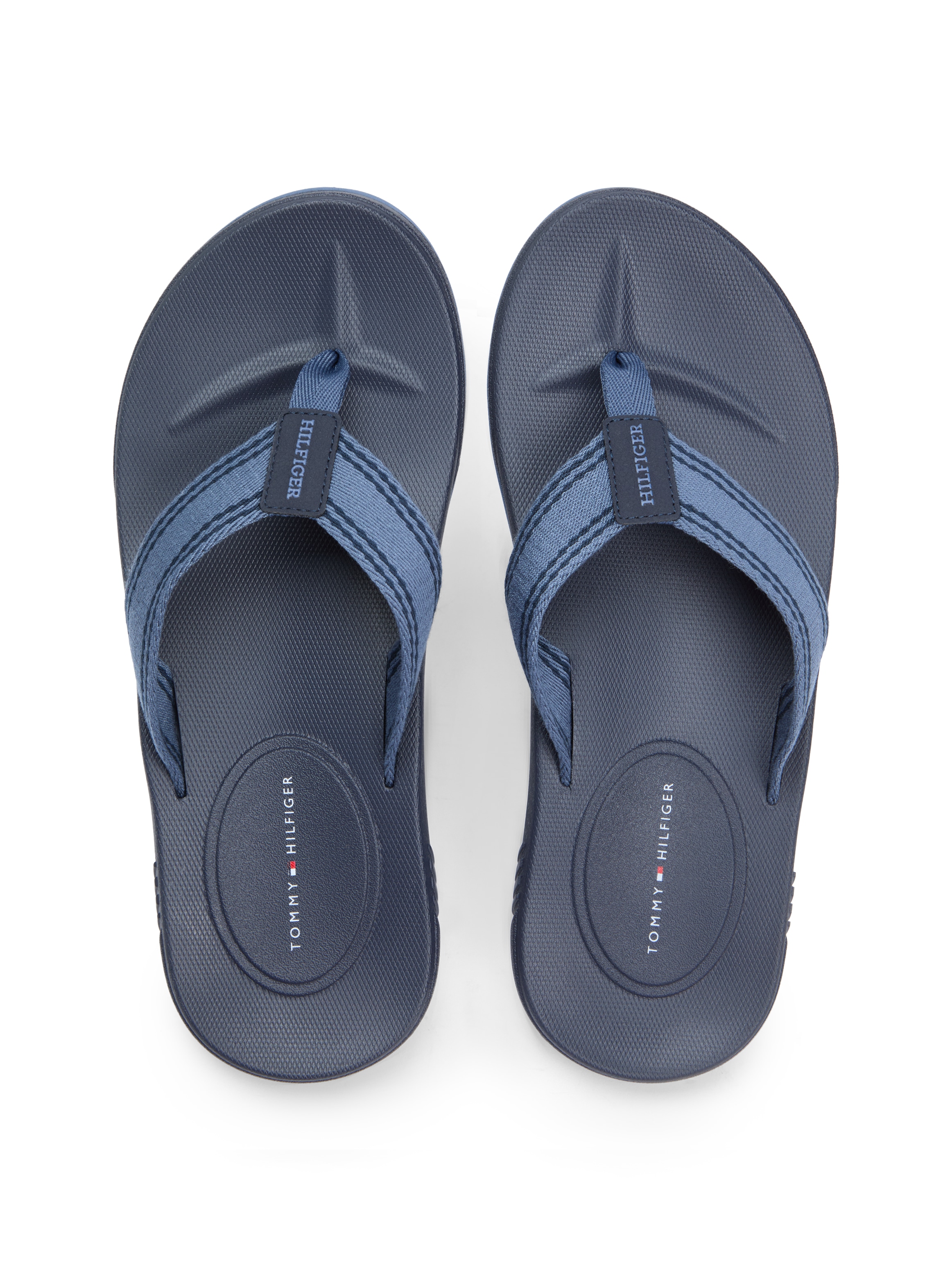 Tommy Hilfiger Zehentrenner »MOLDED HILFIGER BEACH SANDAL«  , Plateau, Sommerschuh, Strandschuh mit Streifen