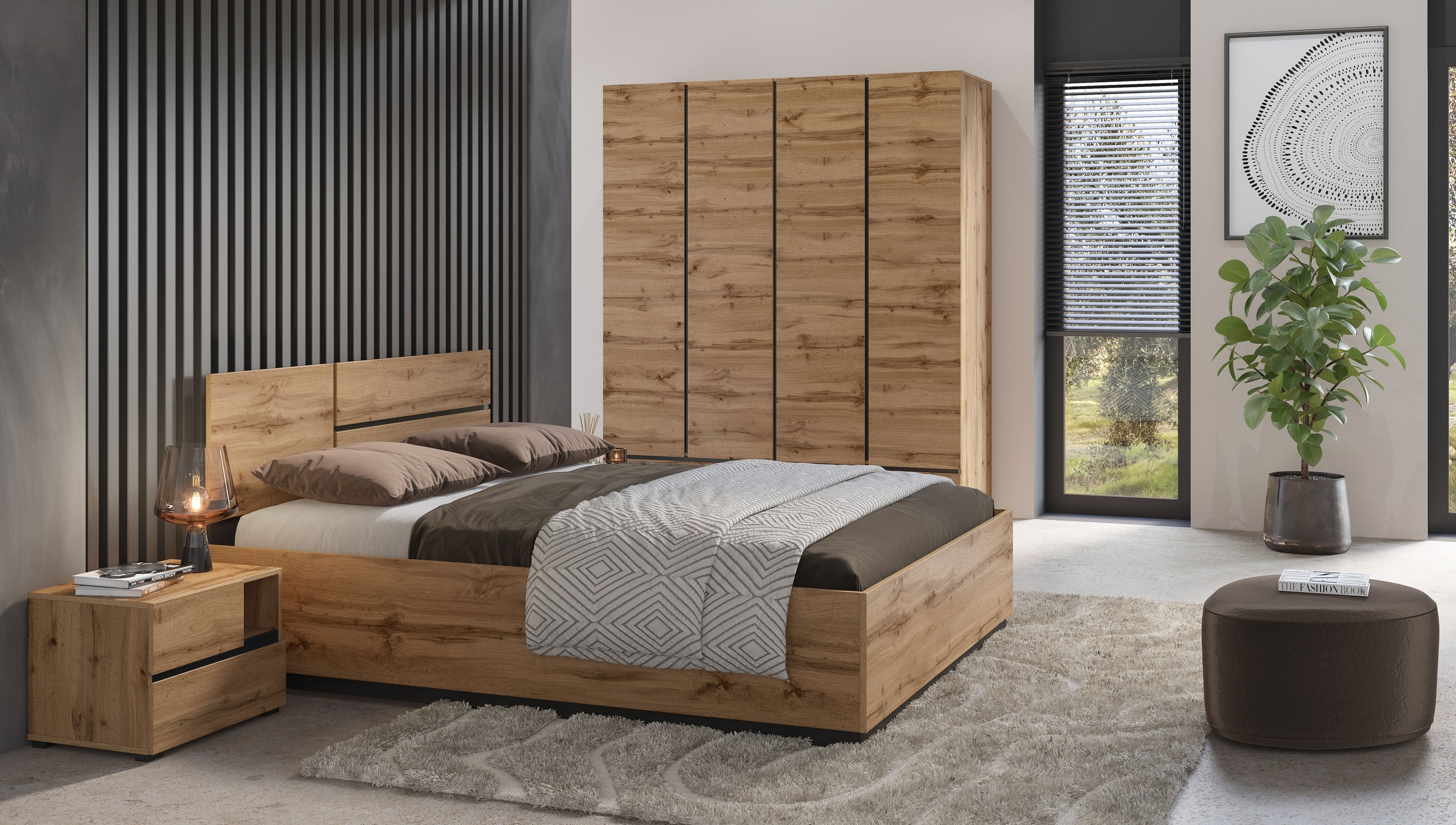 INOSIGN Schlafzimmer-Set »Cross, moderne, grifflose Optik, FSC-zertifiziert günstig online kaufen