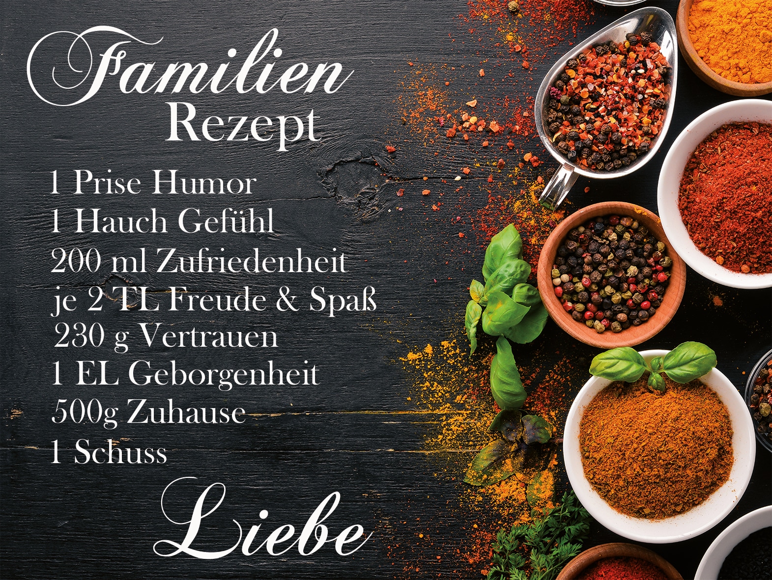 Bönninghoff Leinwandbild »Familienrezept«, Gewürze, (1 St.), BxH: 61x46 cm