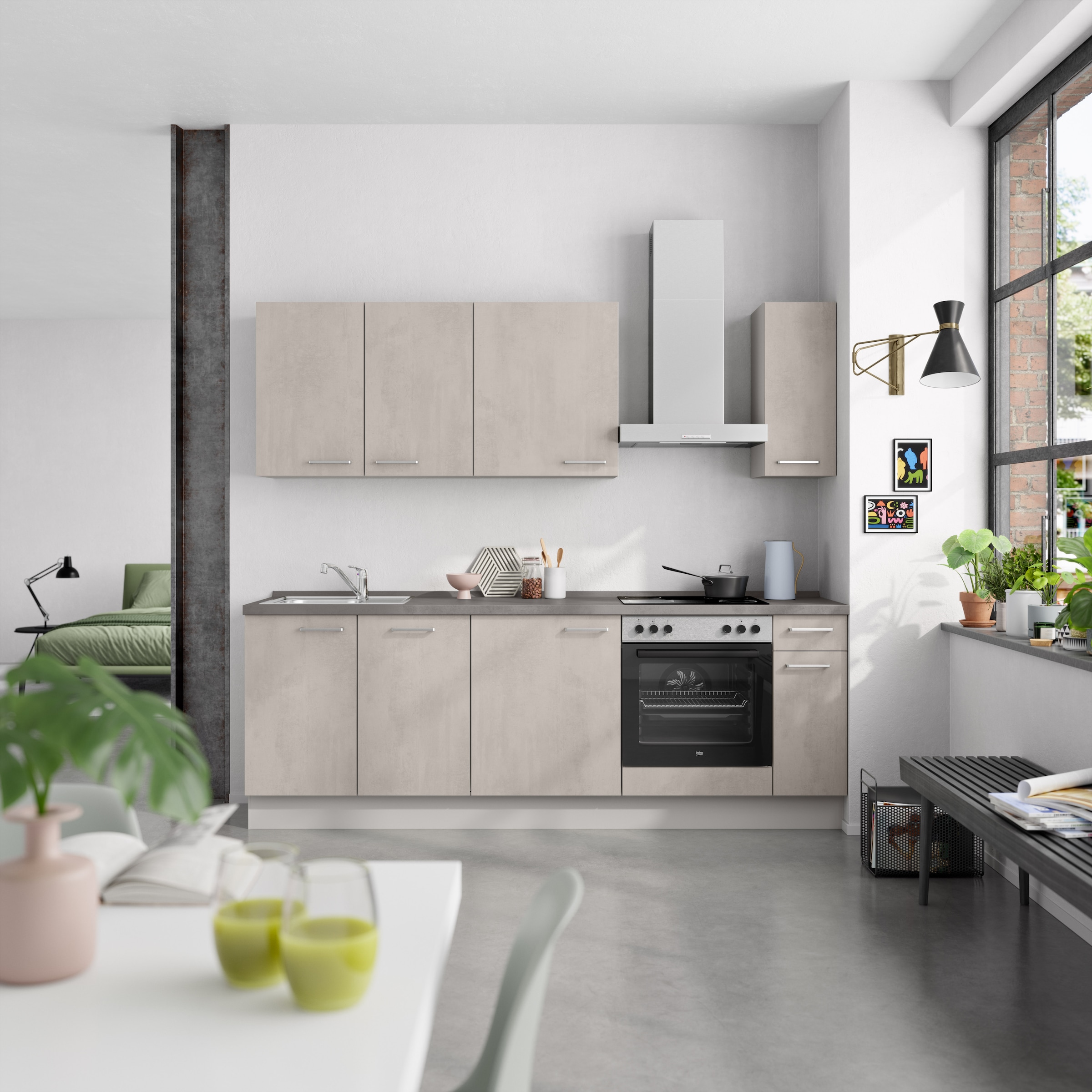 nobilia® Küchenzeile »"Riva I"«, vormontiert, Ausrichtung wählbar, Breite 240 cm, wahlw. mit E-Geräten