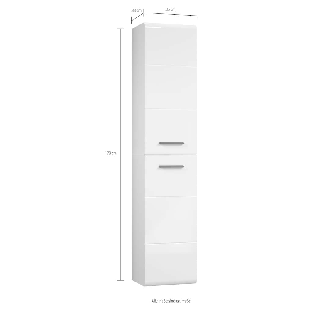 trendteam Badmöbel-Set »Ravenna«, (3 St.), Sparset, 3-tlg., Waschbecken, Wäschekorb, B/H/T: ca. 110 / 190 / 47 cm