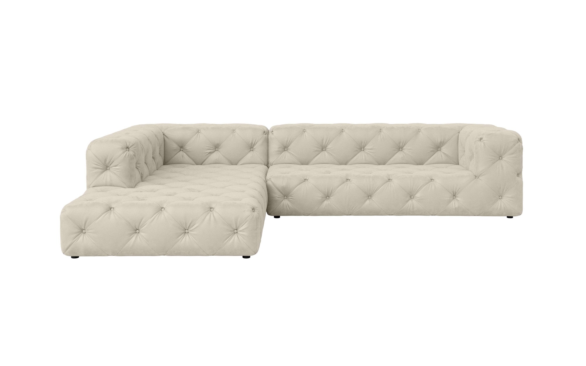 Places of Style Ecksofa »FOLLINA«, L-Form, mit klassischer Chesterfield-Knopfheftung