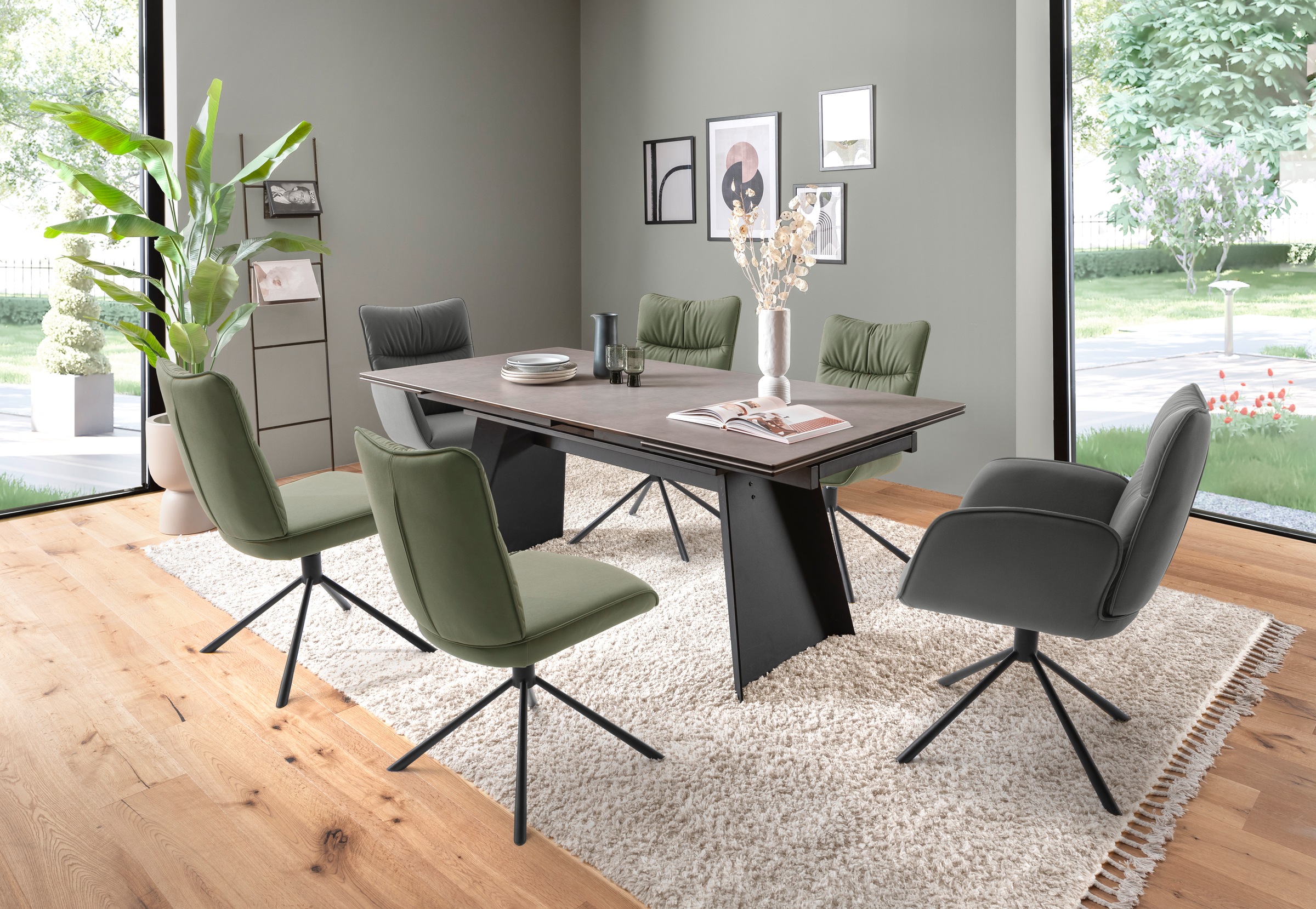 MCA furniture Esstisch »MOLINARA Auzugtisch 200-290cm hellgrau«, (1 St.), K günstig online kaufen