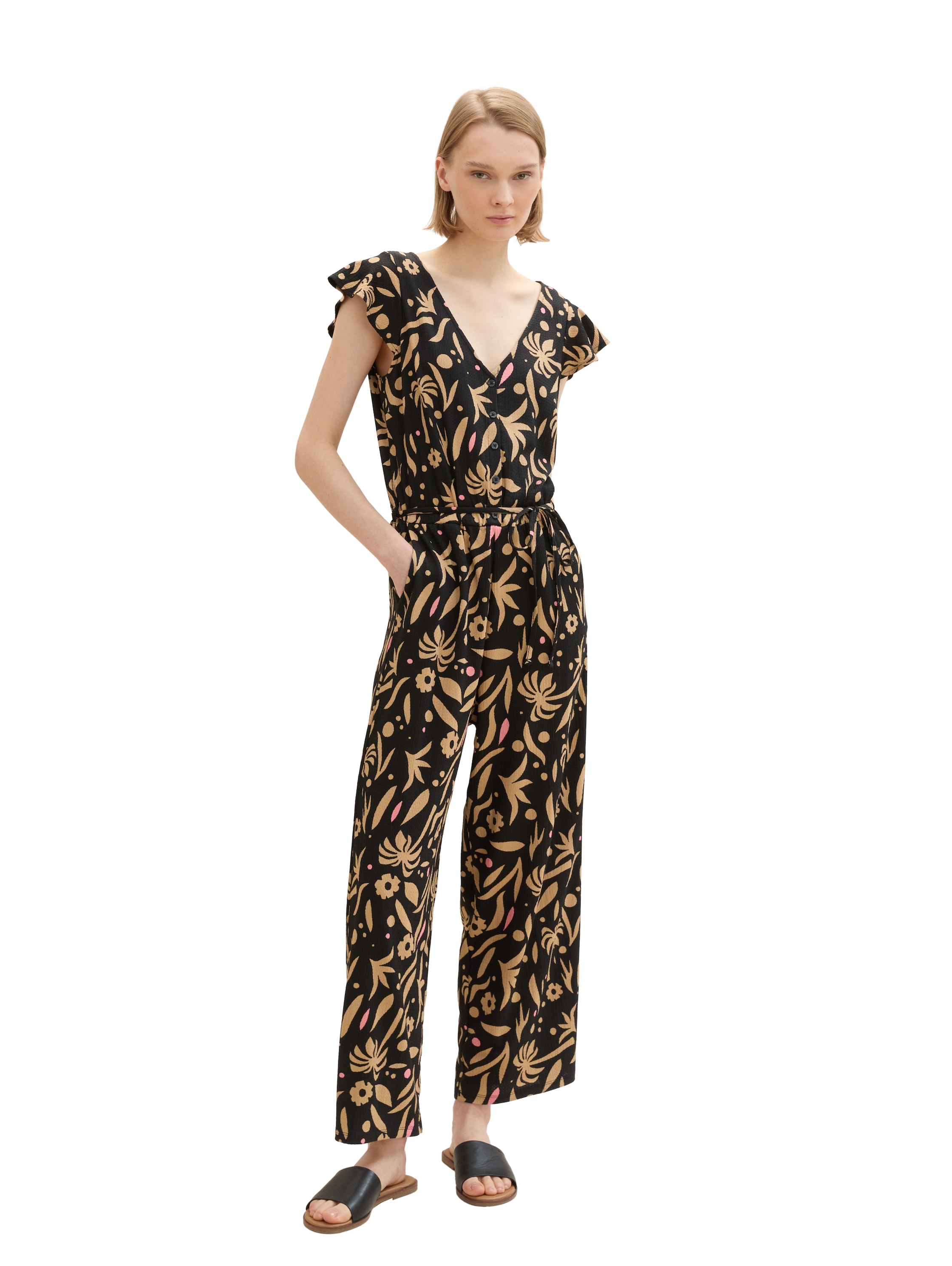 TOM TAILOR Denim Jumpsuit, mit All-Over Print