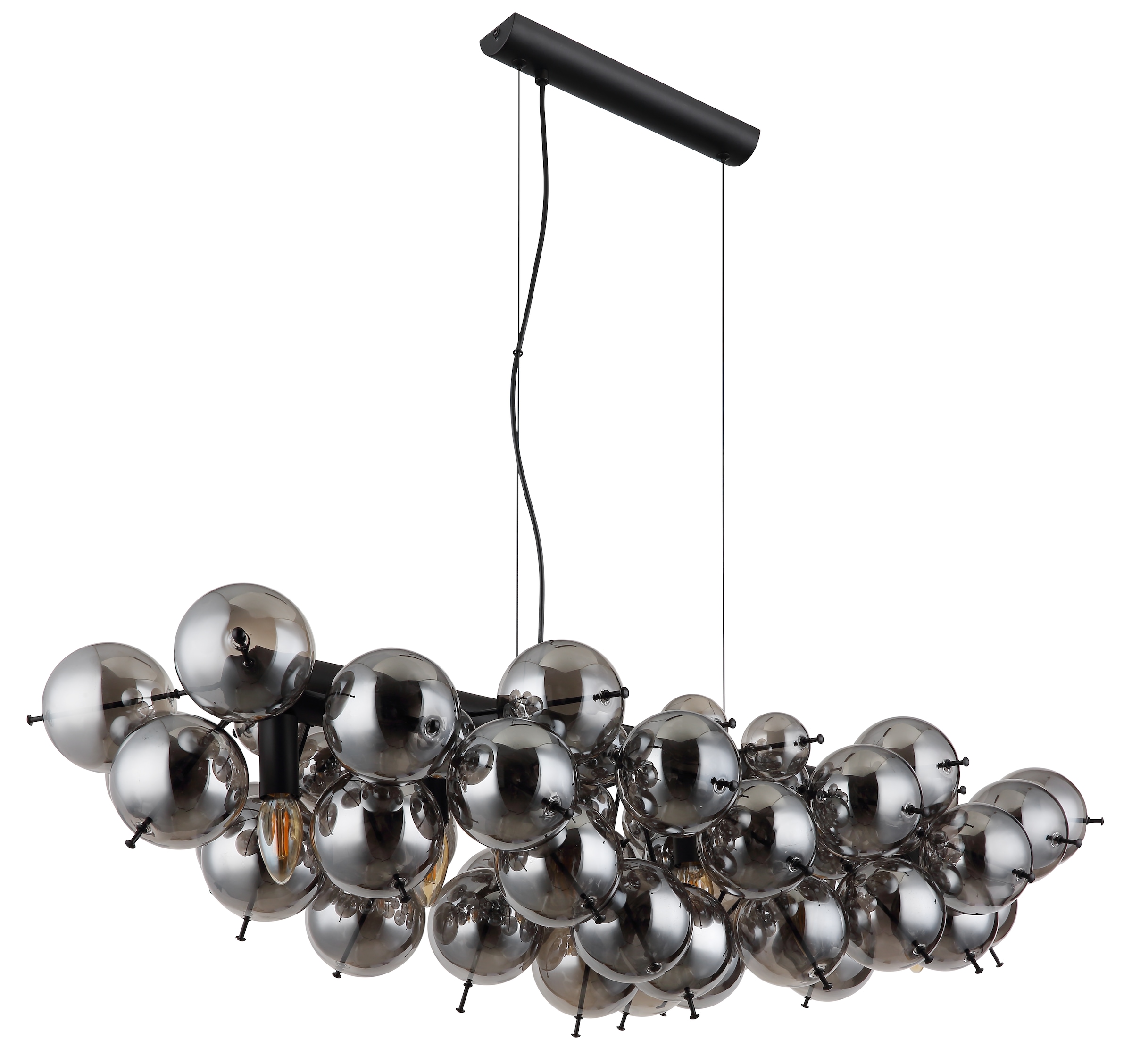 GLOBO LIGHTING Hängeleuchte »UDO« E14 1 Stk. Hängelampe Glaskugeln rauchfarben 2 Glasgrößen Esszimmer Esstisch