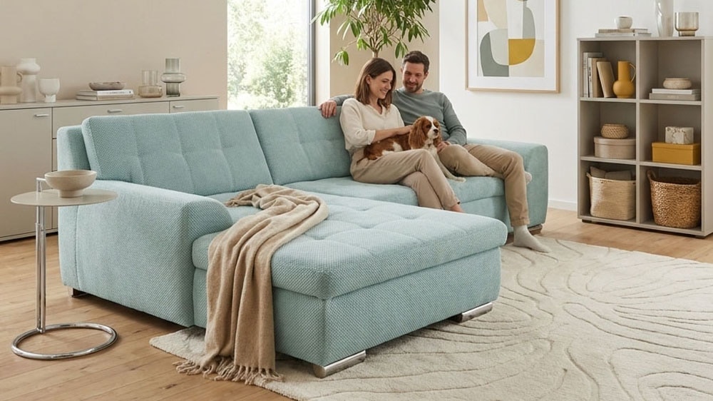 OTTO home Ecksofa »Torrnby 268 x 178 cm, mit Steppungen, modern & zeitlos, stabil« L-Form, aus haustierfreundlichem Pet Friendly Bezug