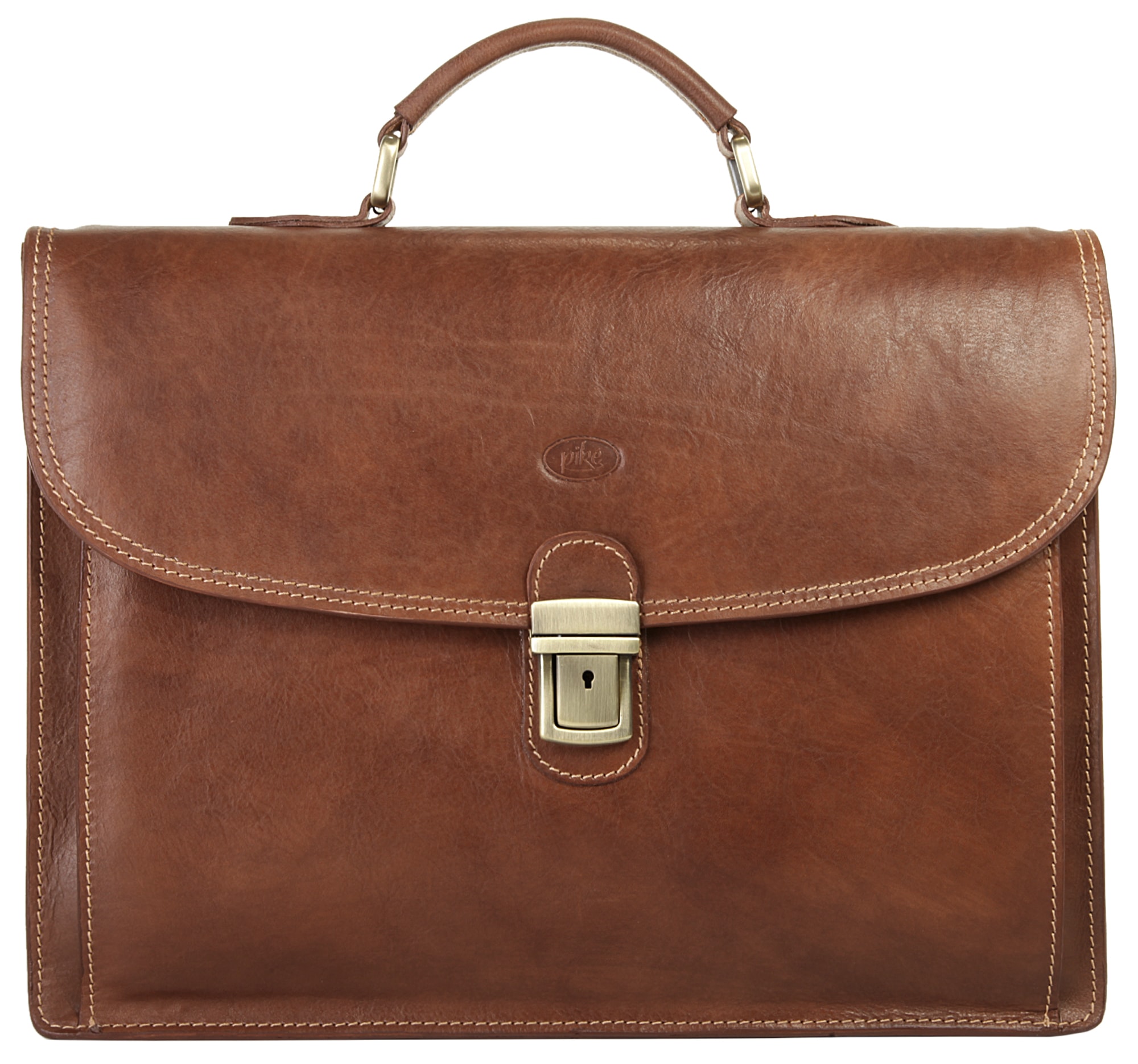 Aktentasche echt Leder, Made in Italy, Gr. B/H/T: 41 cm x 32 cm x 14 cm onesize, braun