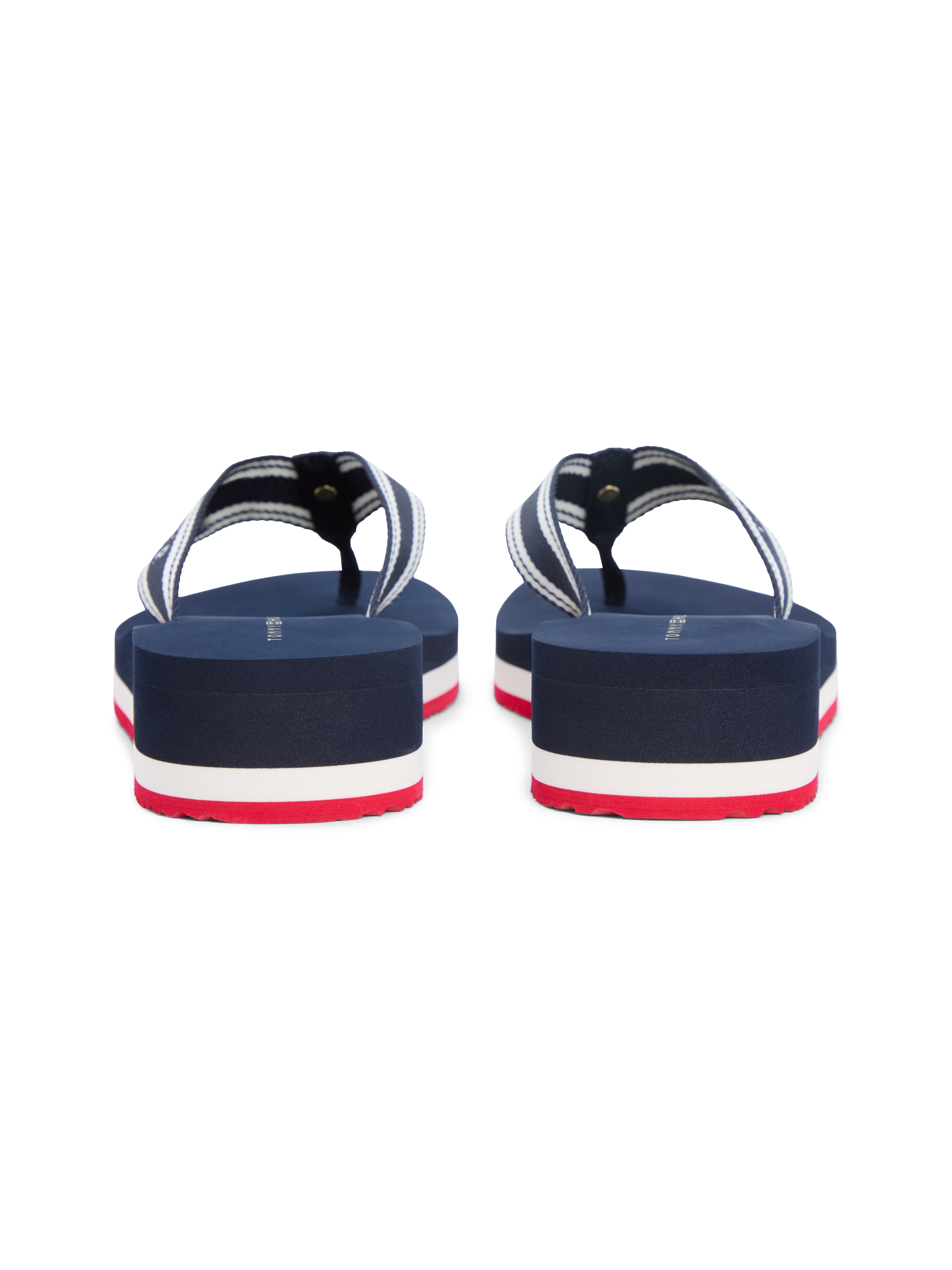 Tommy Hilfiger Zehentrenner »TH FLAG PRINT SUMMER SANDAL«  Keilabsatz, Plateau, Sommerschuh, Dianette mit gestreifter Bandage