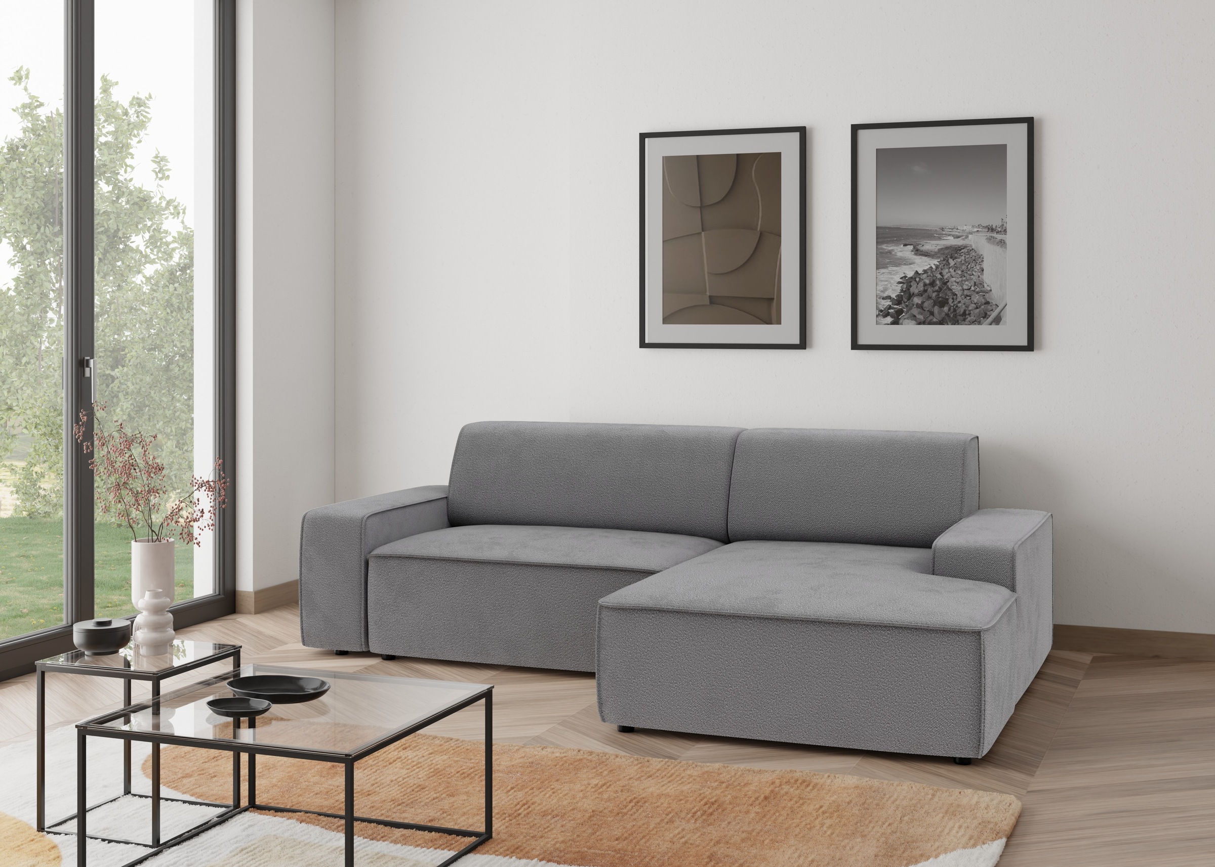 TRENDMANUFAKTUR Ecksofa »Graz, wahlweise mit Sitzvorschub und Bettkasten, L günstig online kaufen