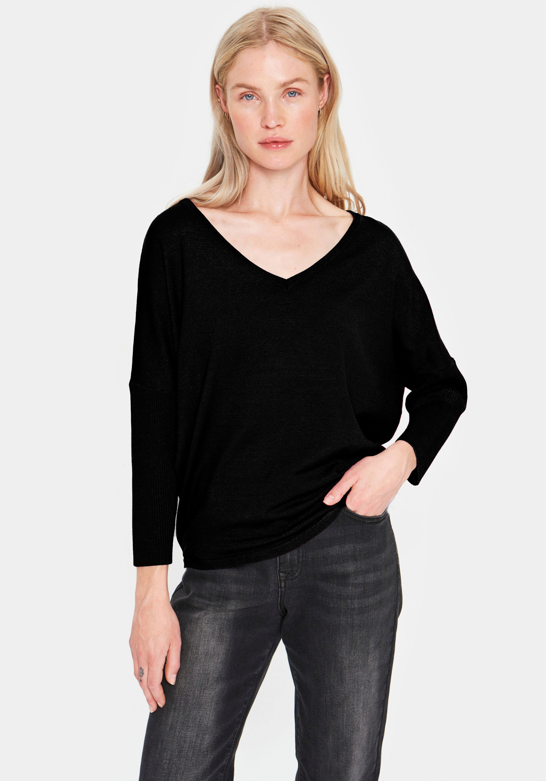 Saint Tropez V-Ausschnitt-Pullover »SZ-MILA V-NECK Pullover«, mit Femininem V-Ausschnitt kaufen