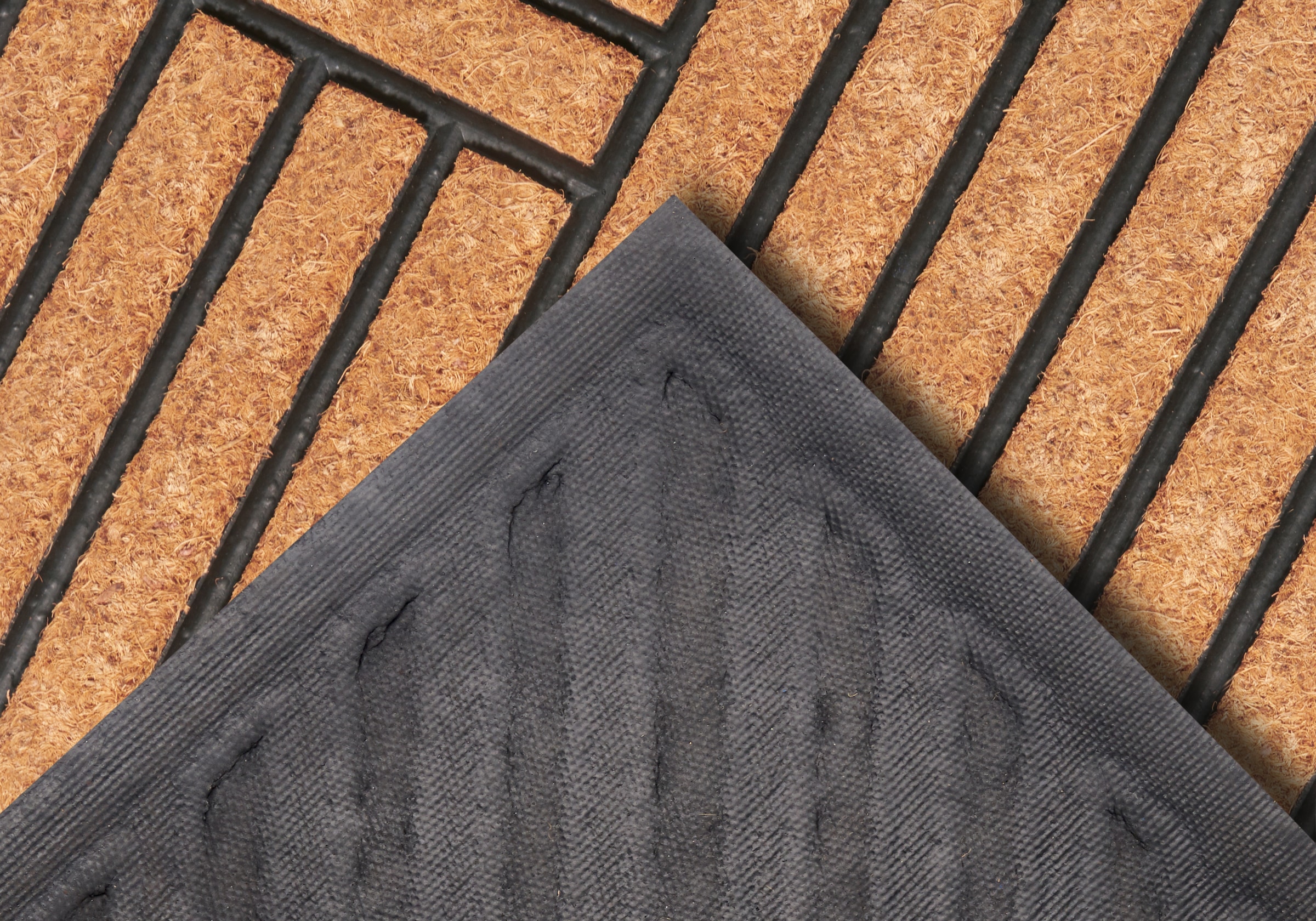 HANSE Home Fußmatte »Mix Mats Gummi Kokos Crossings, Türmatte«, rechteckig, 20 mm Höhe, Strapazierfähig, pflegeleicht, robust, wetterfest, UV-beständig