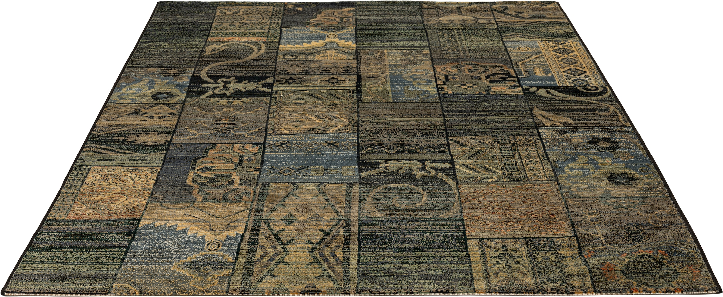THEKO Teppich »Gabiro 5504«, rechteckig, 10 mm Höhe, Melange-Effekt, Patchwork Design, auch als Läufer, Wohnzimmer