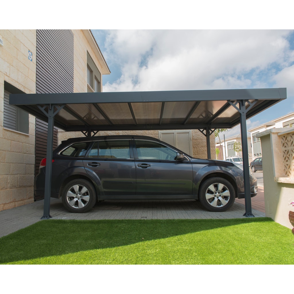 Palram - Canopia Einzelcarport »Palma 5000«, Aluminium, 263 cm, Grau, inkl. Regenrinnen und Bodenverankerungen