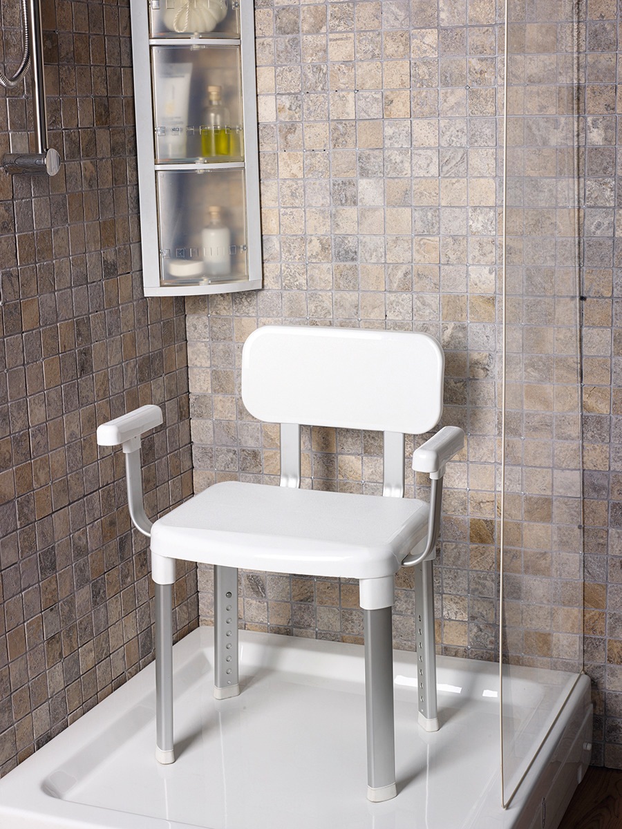 BISCHOF Dusch- und Badhocker »Splash Comfort Xtra« belastbar bis 150 kg höhenverstellbar weiß/silberfarben