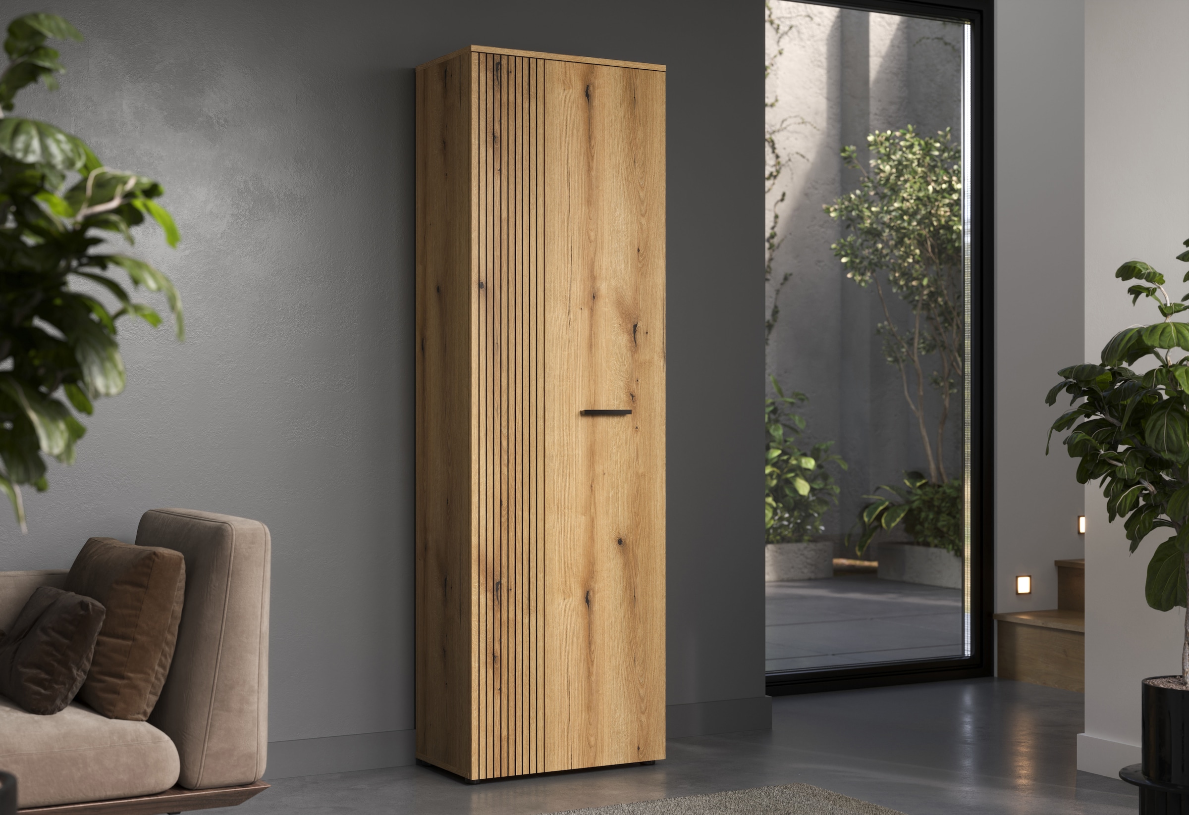 Home affaire Garderobenschrank »Amrum« 1 Stk. tlg. Garderobenschrank mit 2 Türen & 1 Kleiderstange – (B/T/H) 60/36/196 cm