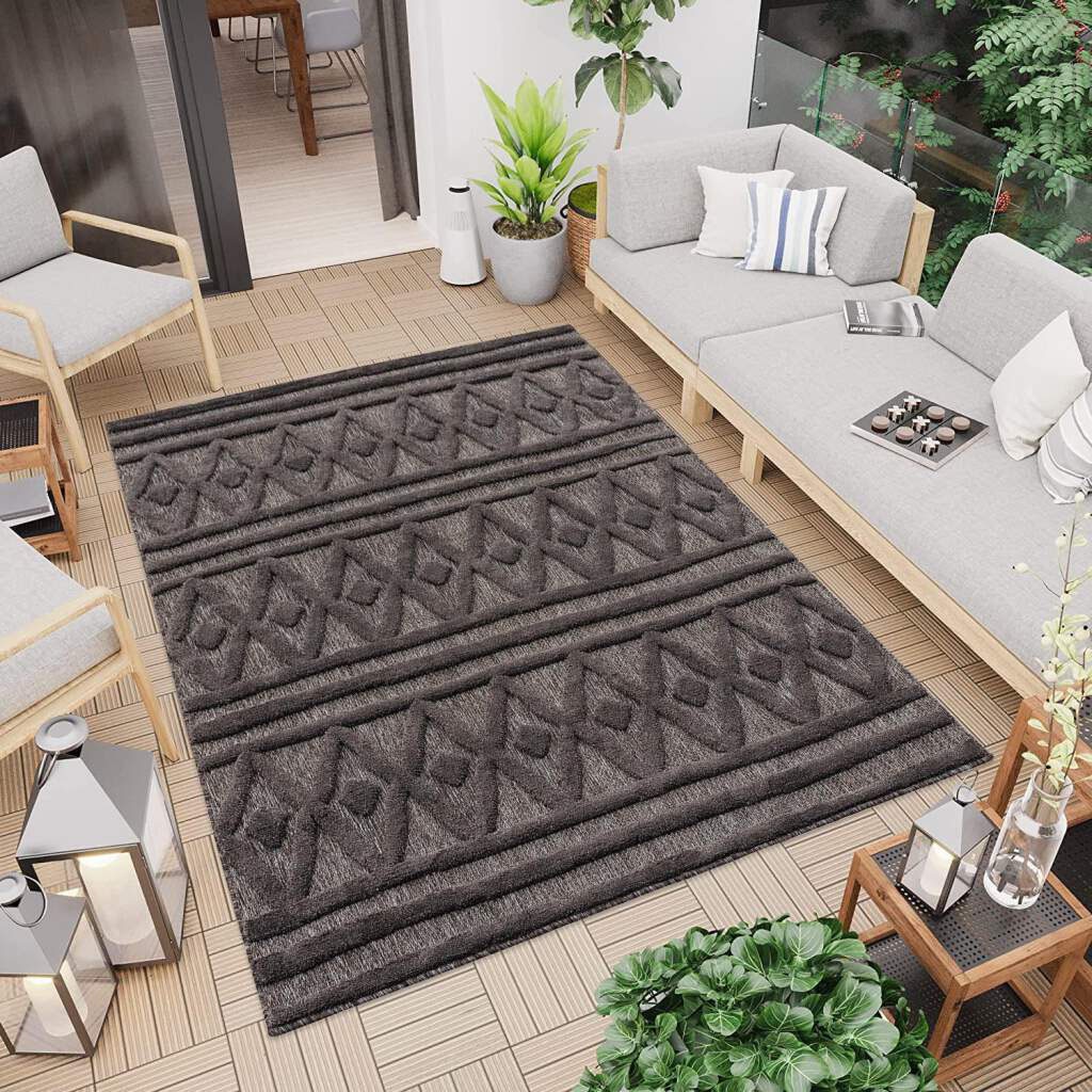 Carpet City Teppich »In-& Outdoorteppich Santorini 58538, 3D-Effekt, Raute- günstig online kaufen