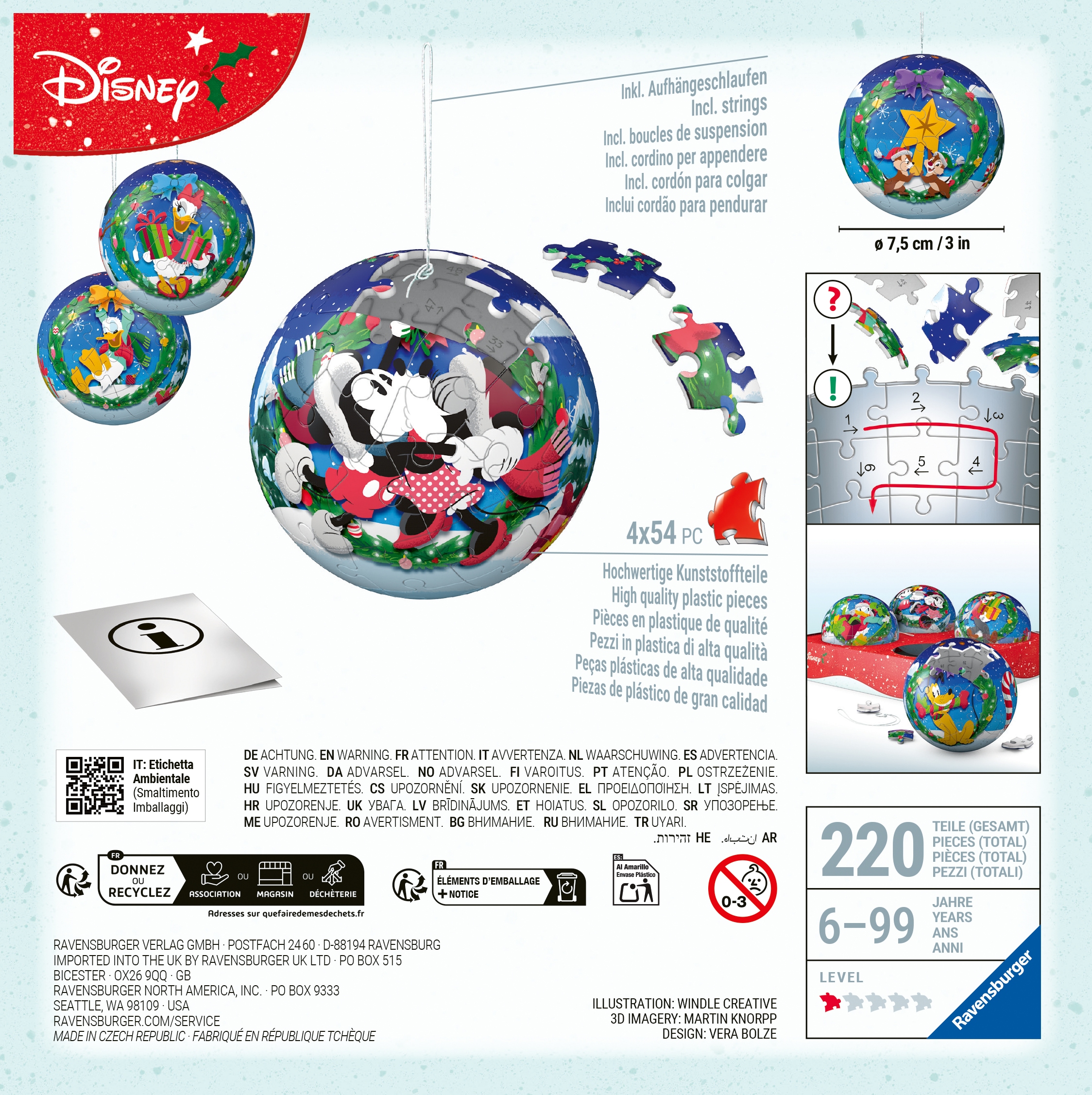 Ravensburger Puzzleball »Holiday Baubles Disney« Made in Europe