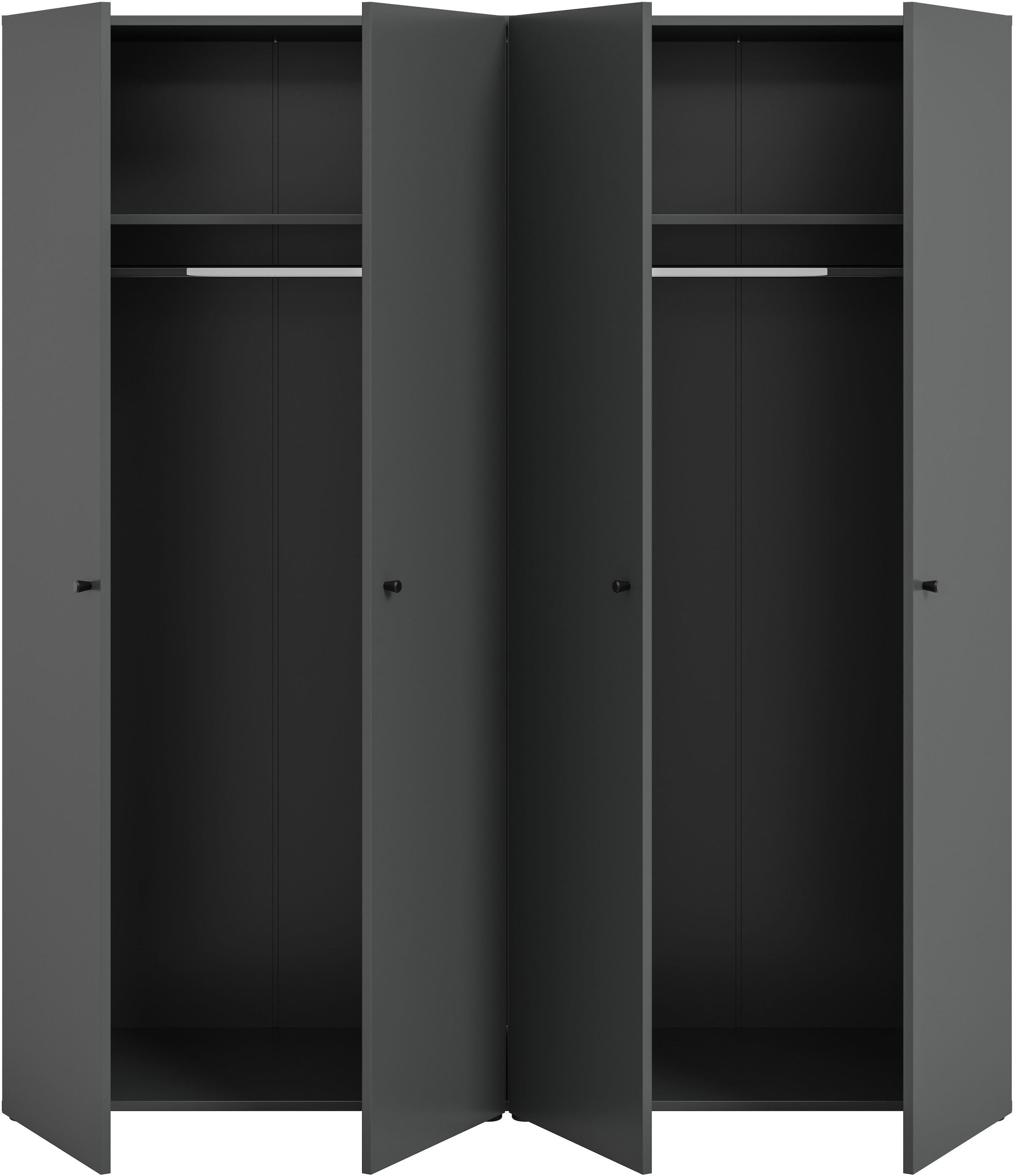Home affaire Kleiderschrank »BILLINGS, TOPSELLER!, Schlafzimmerschrank, Schrank, Garderobenschrank« OTTO BESTSELLER, Garderobe & Schlafzimmer,  Breite 160cm, grau, 4-türig, inkl. 2 Kleiderstangen und 2 Ablageböden