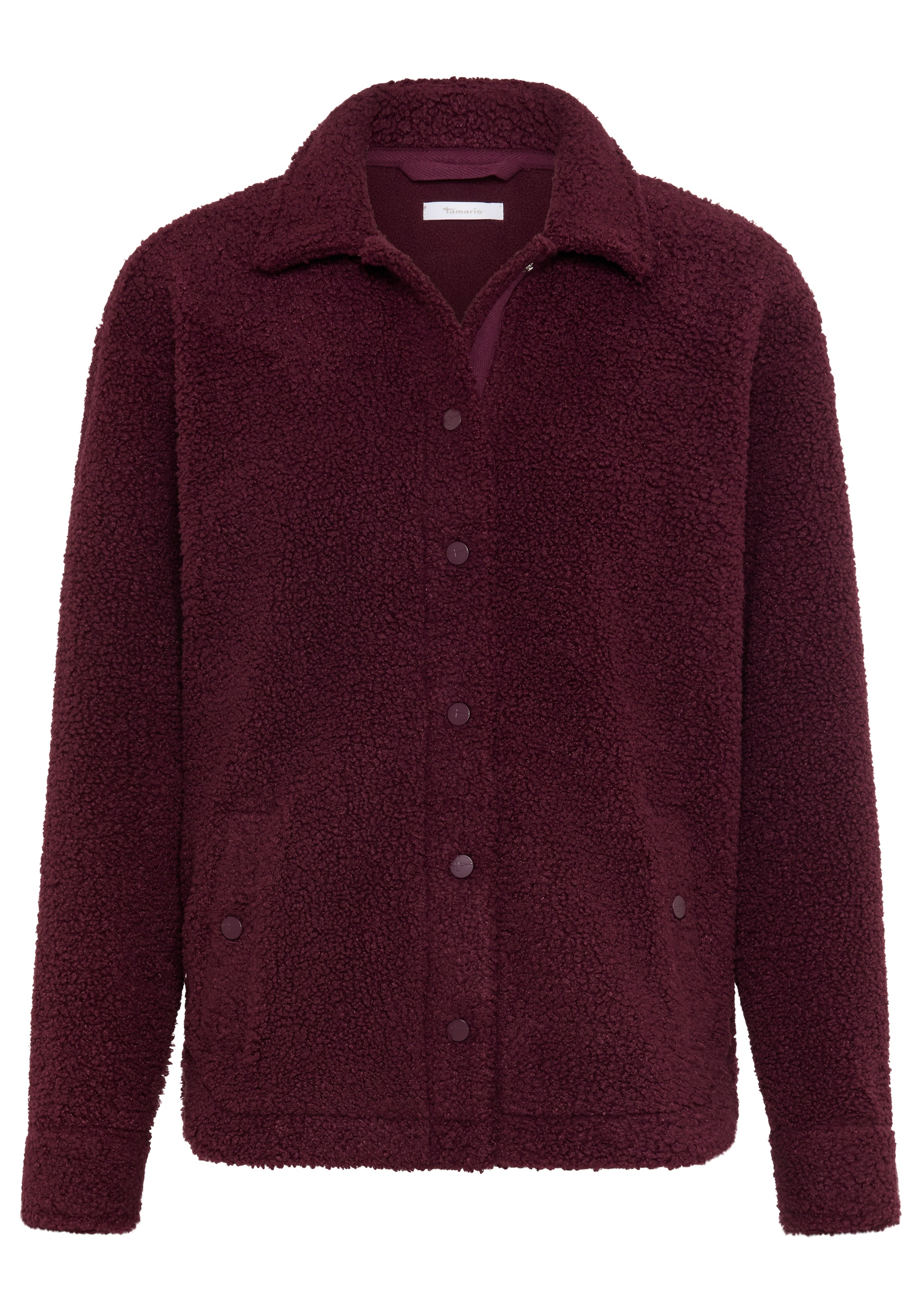 Tamaris Fleecejacke mit Knopfleiste, hüftbedeckend, figurumspielend, wärmend, atmungsaktiv